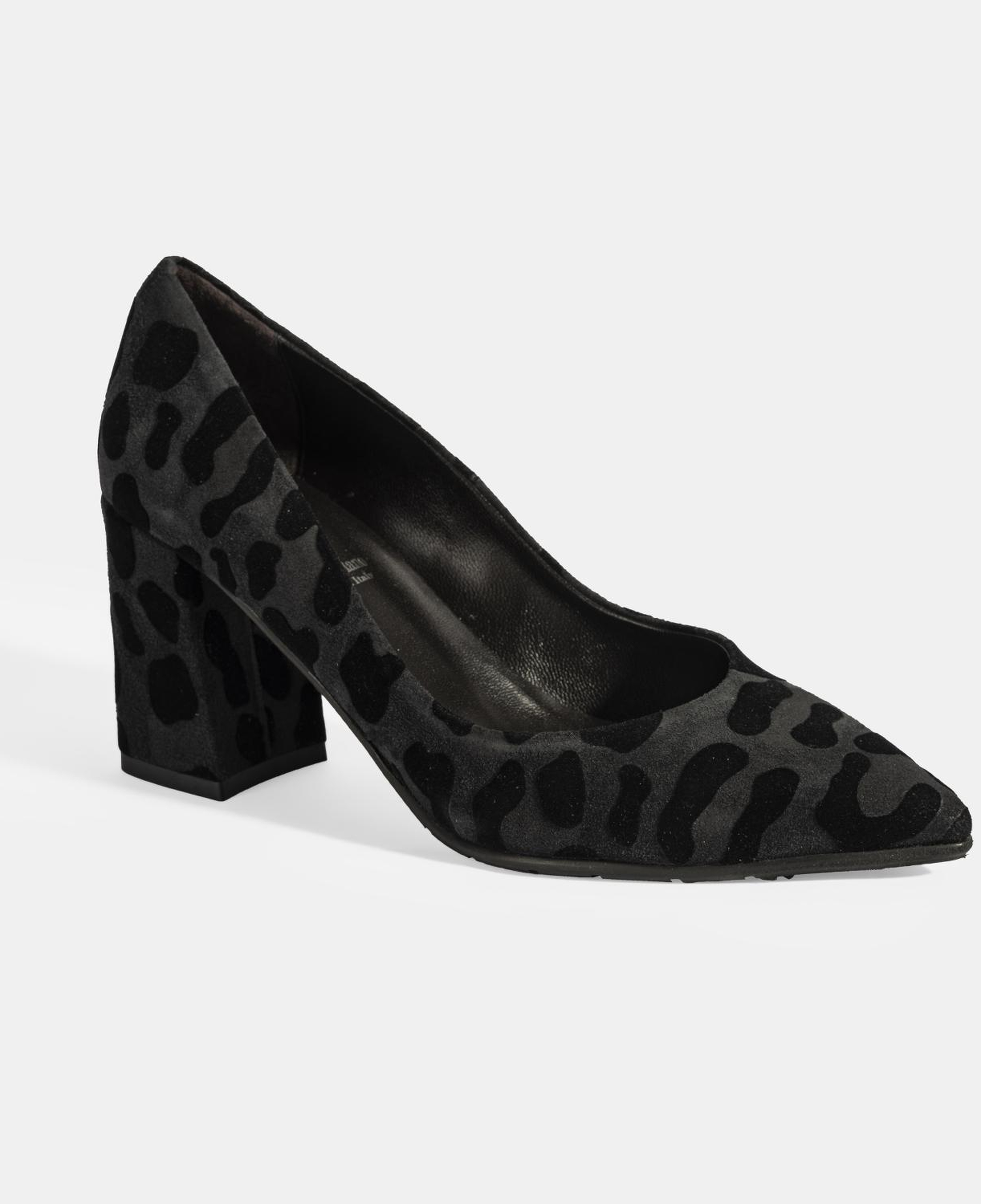 Luca Grossi Kadın Siyah Leopar Topuklu Süet Klasik Ayakkabı
