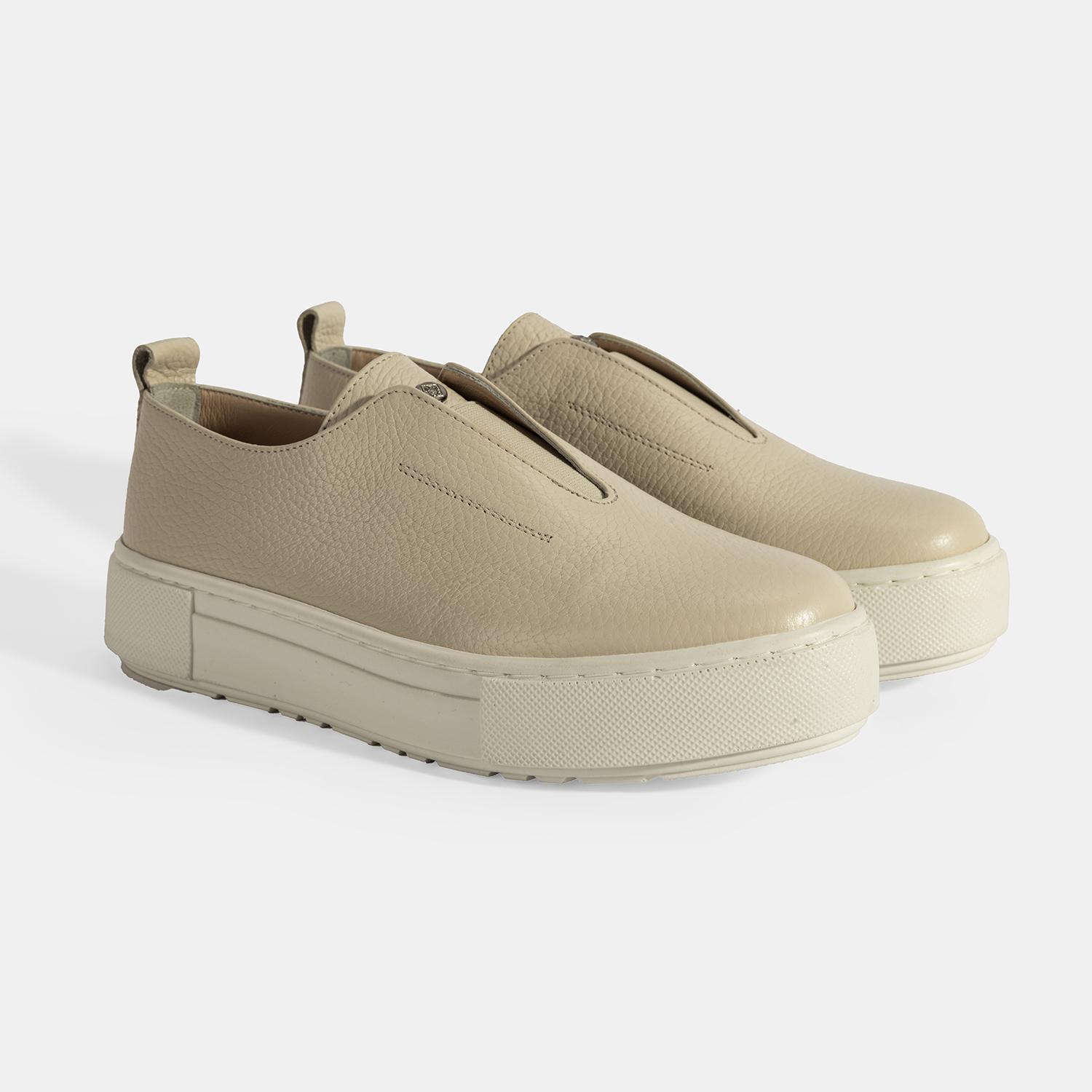 Kadın Bej Günlük Deri Ayakkabı