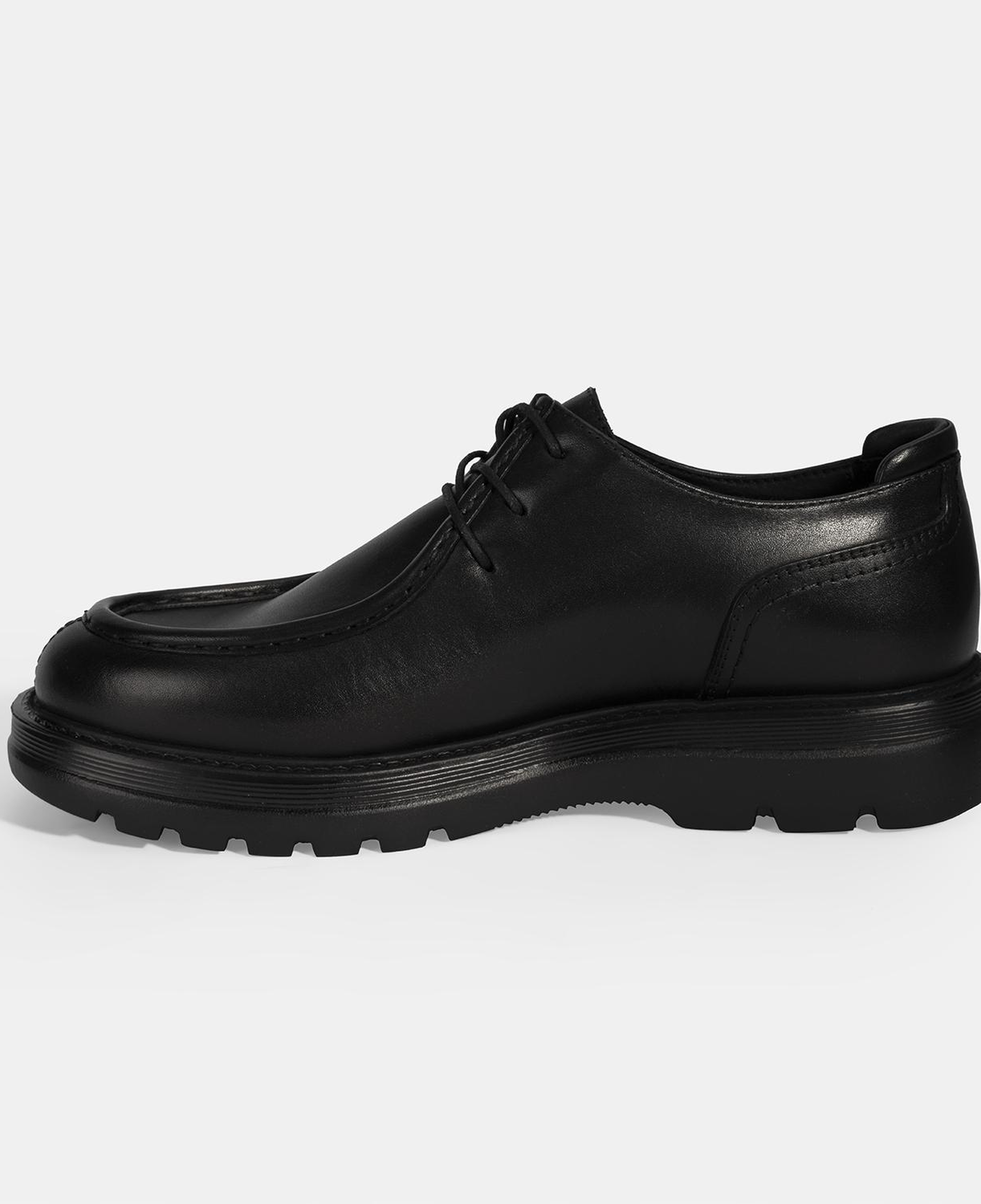 Erkek Siyah Bağcıklı Deri Klasik Ayakkabı