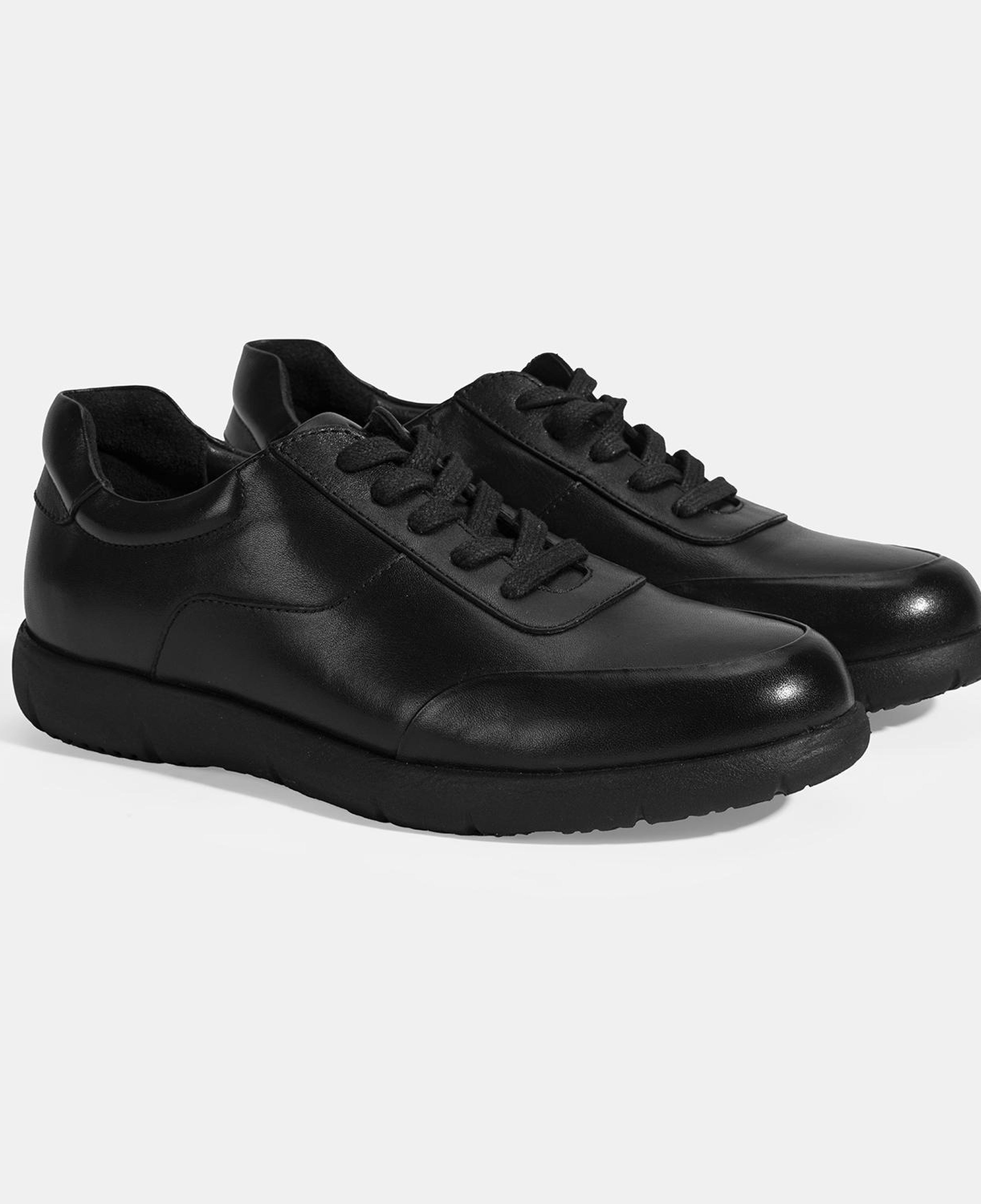 Erkek Siyah DesaComfort Bağcıklı Deri Günlük Ayakkabı