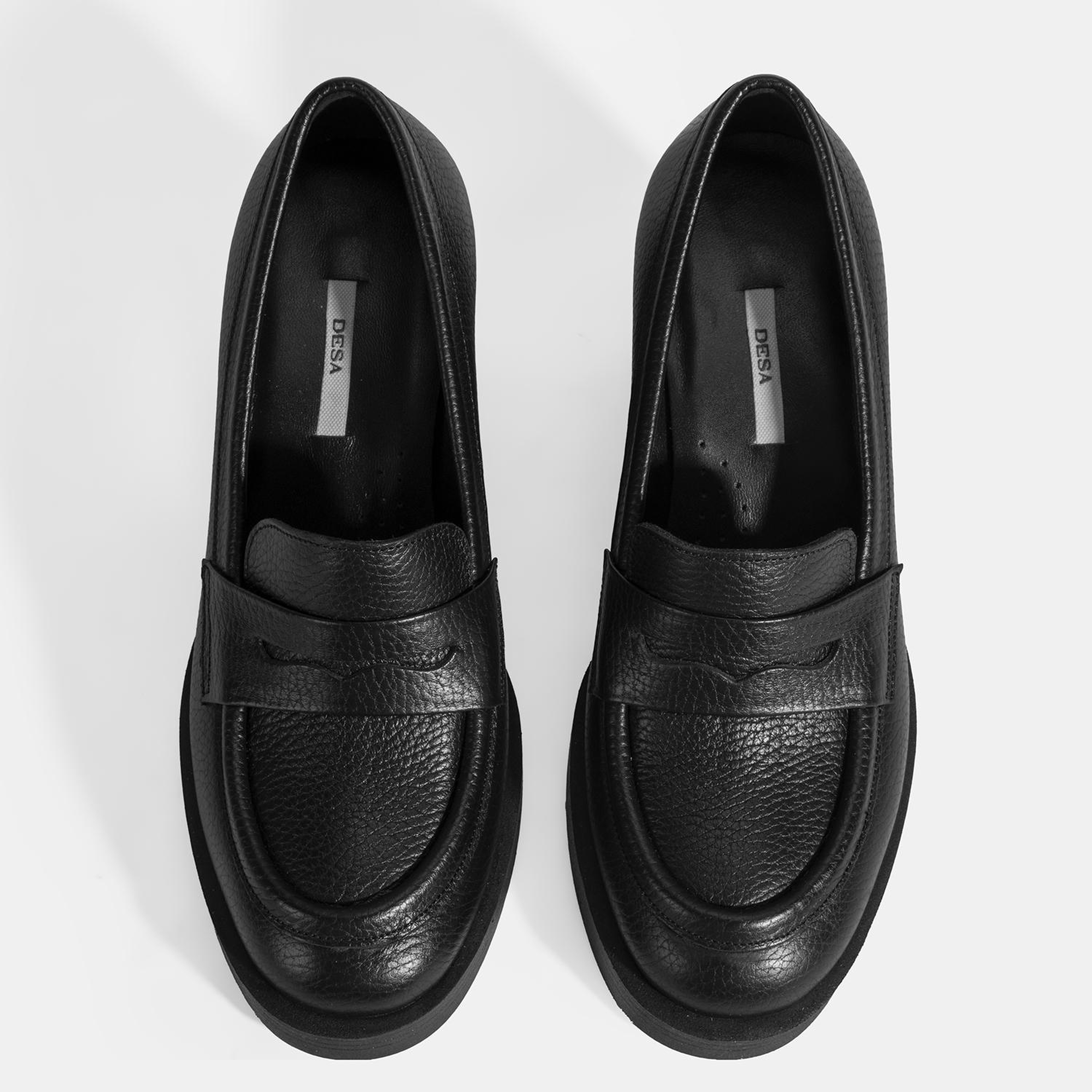 Kadın Siyah Kalın Topuklu Deri Loafer