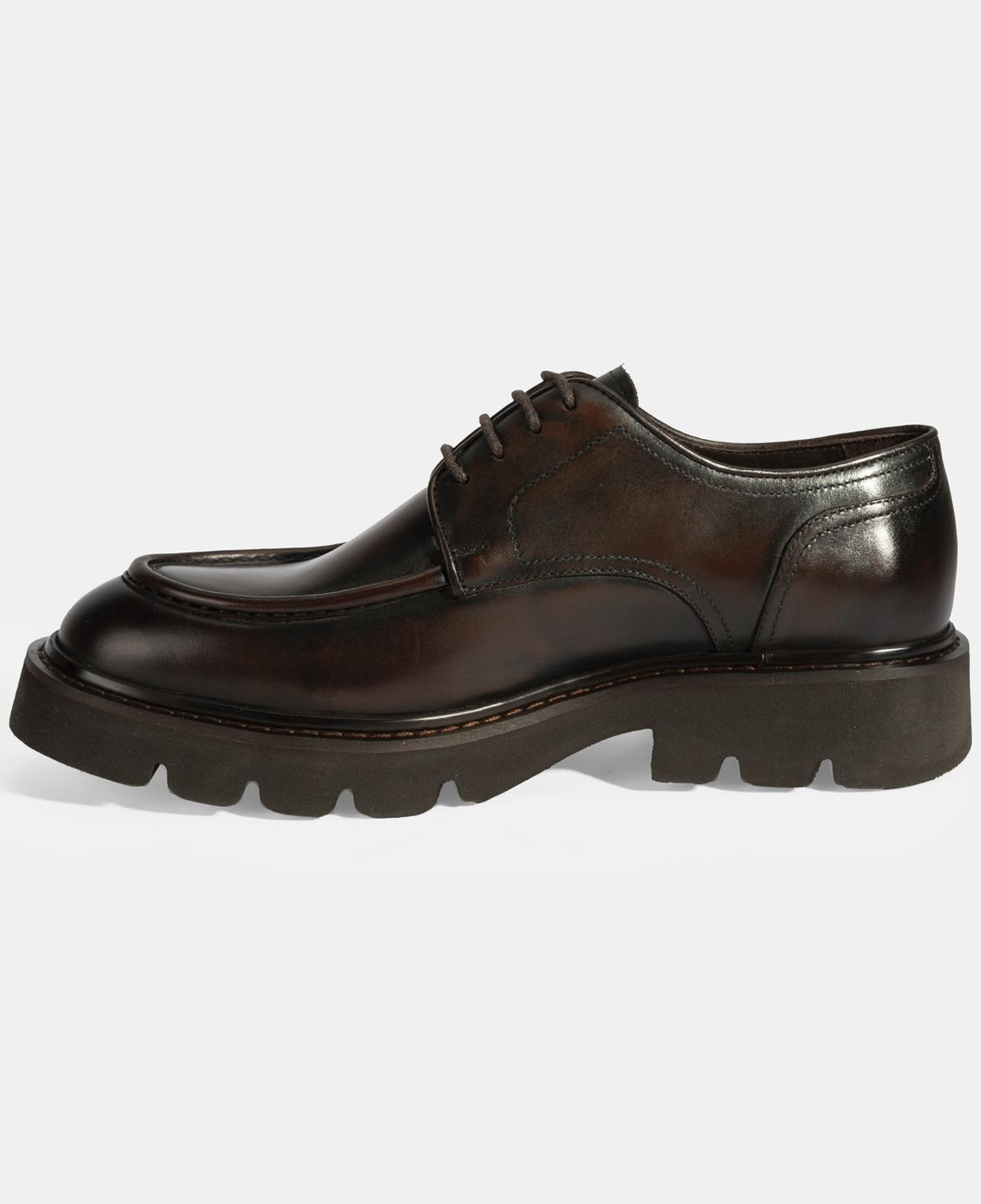 Erkek Kahve Bağcıklı Deri Günlük Ayakkabı