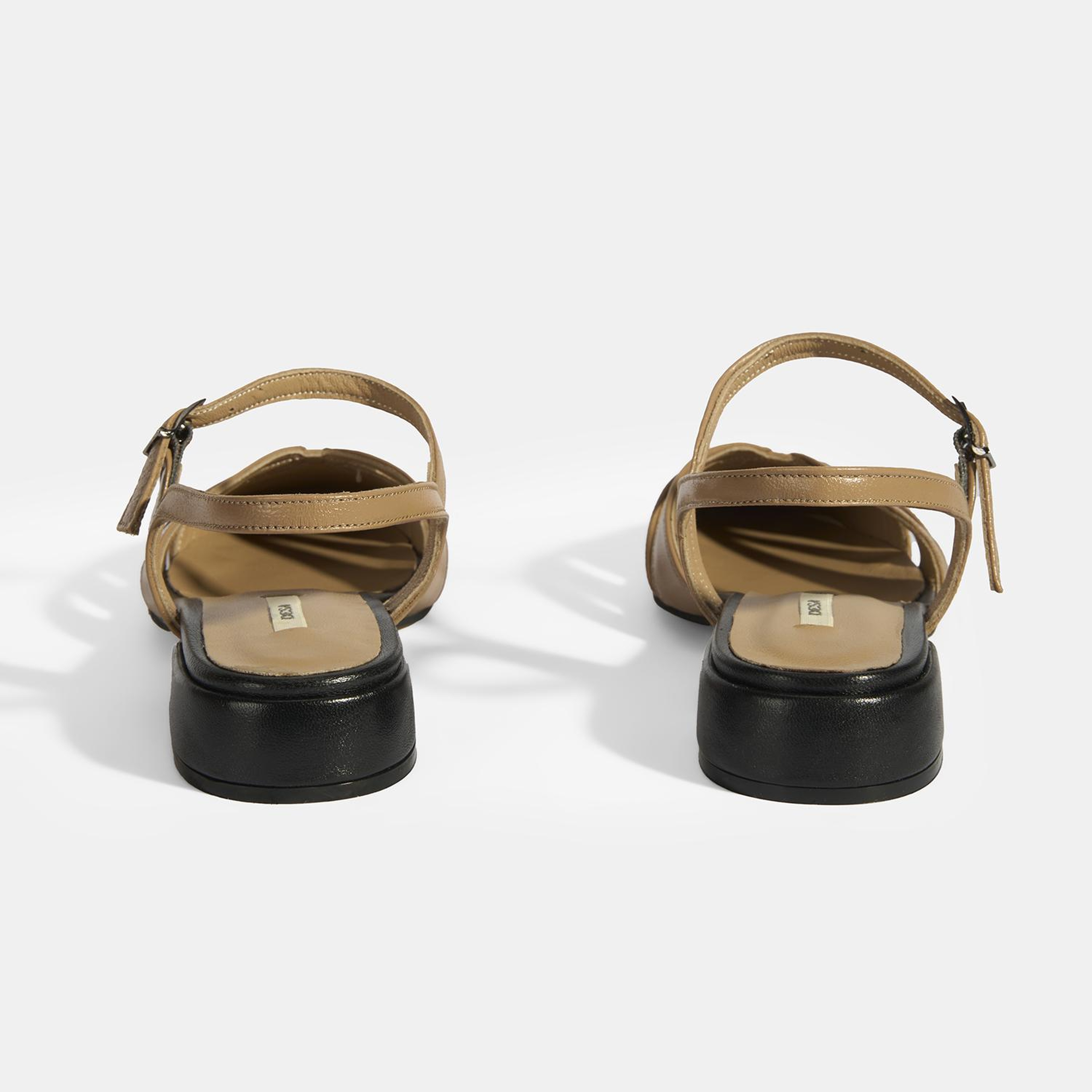 Kadın Bej Slingback Deri Günlük Ayakkabı
