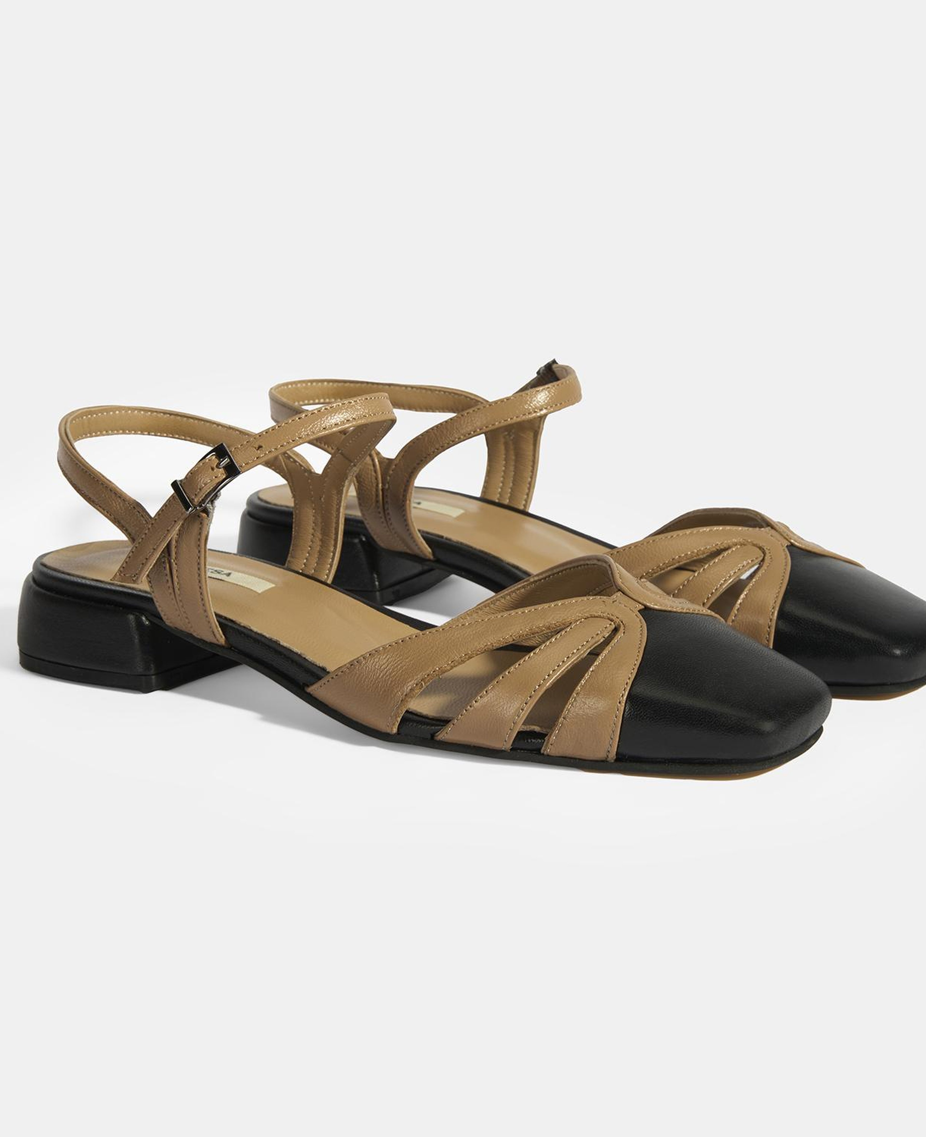 Kadın Bej Slingback Deri Günlük Ayakkabı