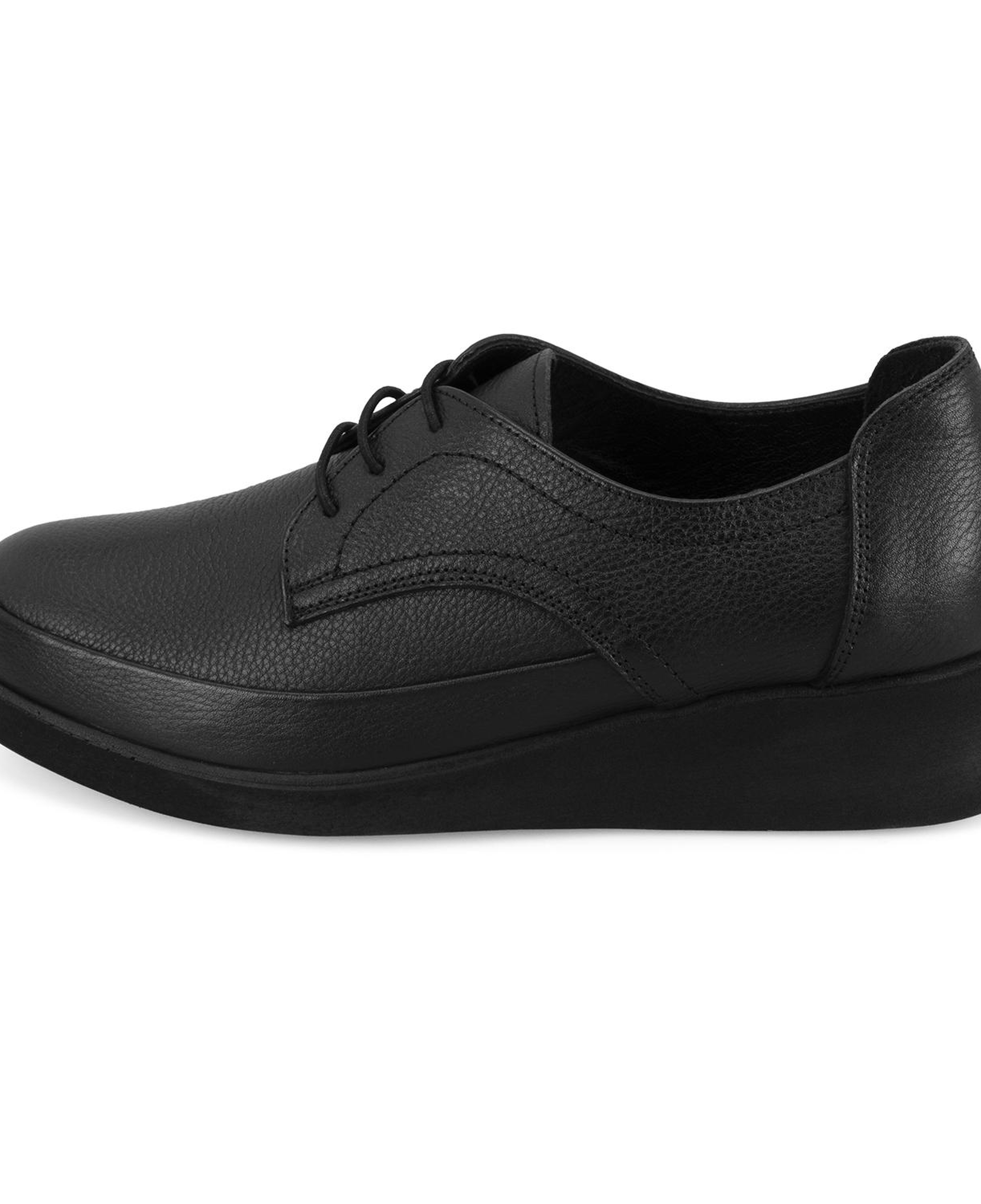 Hailee Siyah Kadın DesaComfort Dolgu Topuklu Deri Günlük Ayakkabı