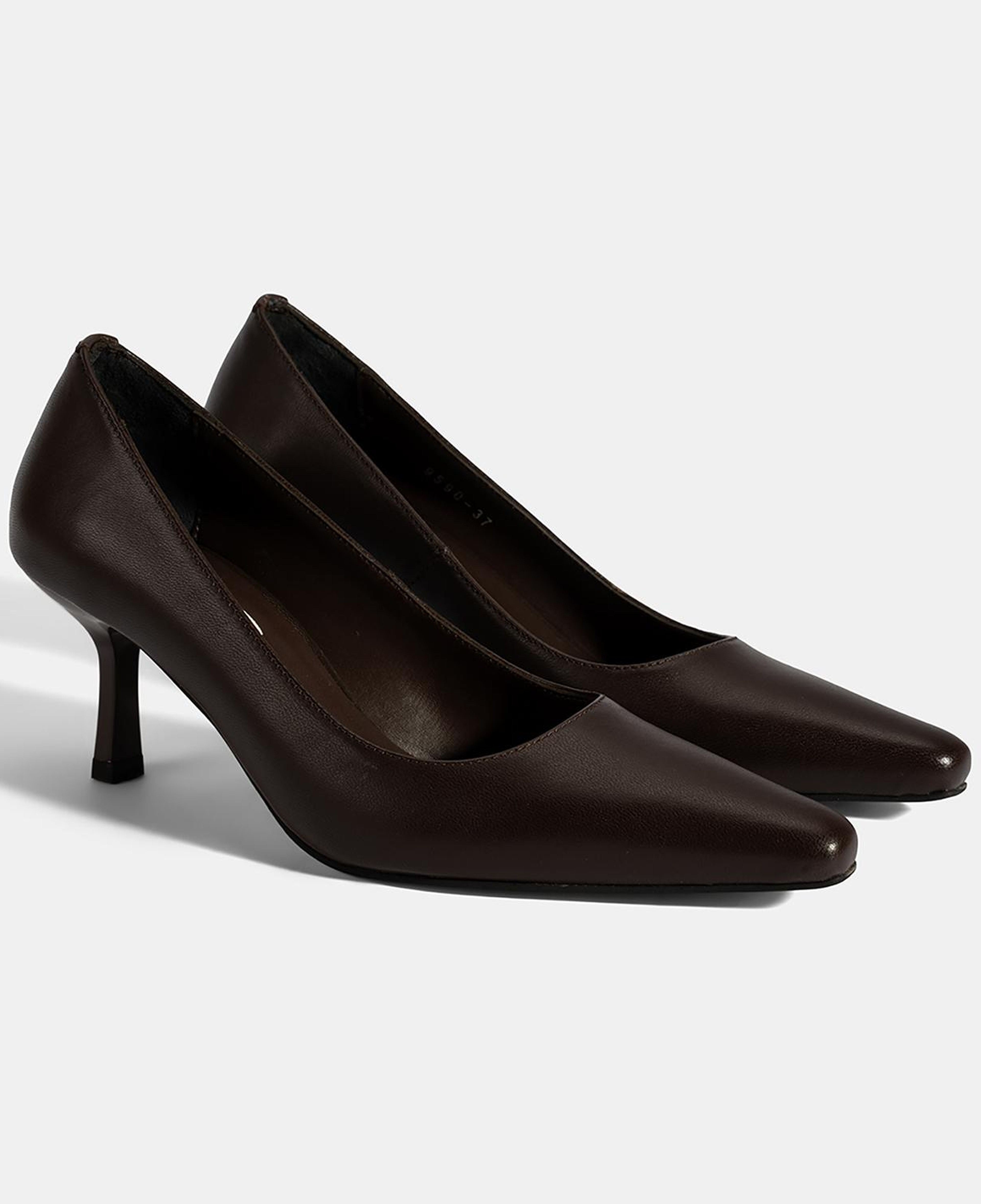 Kadın Kahve Deri Stiletto