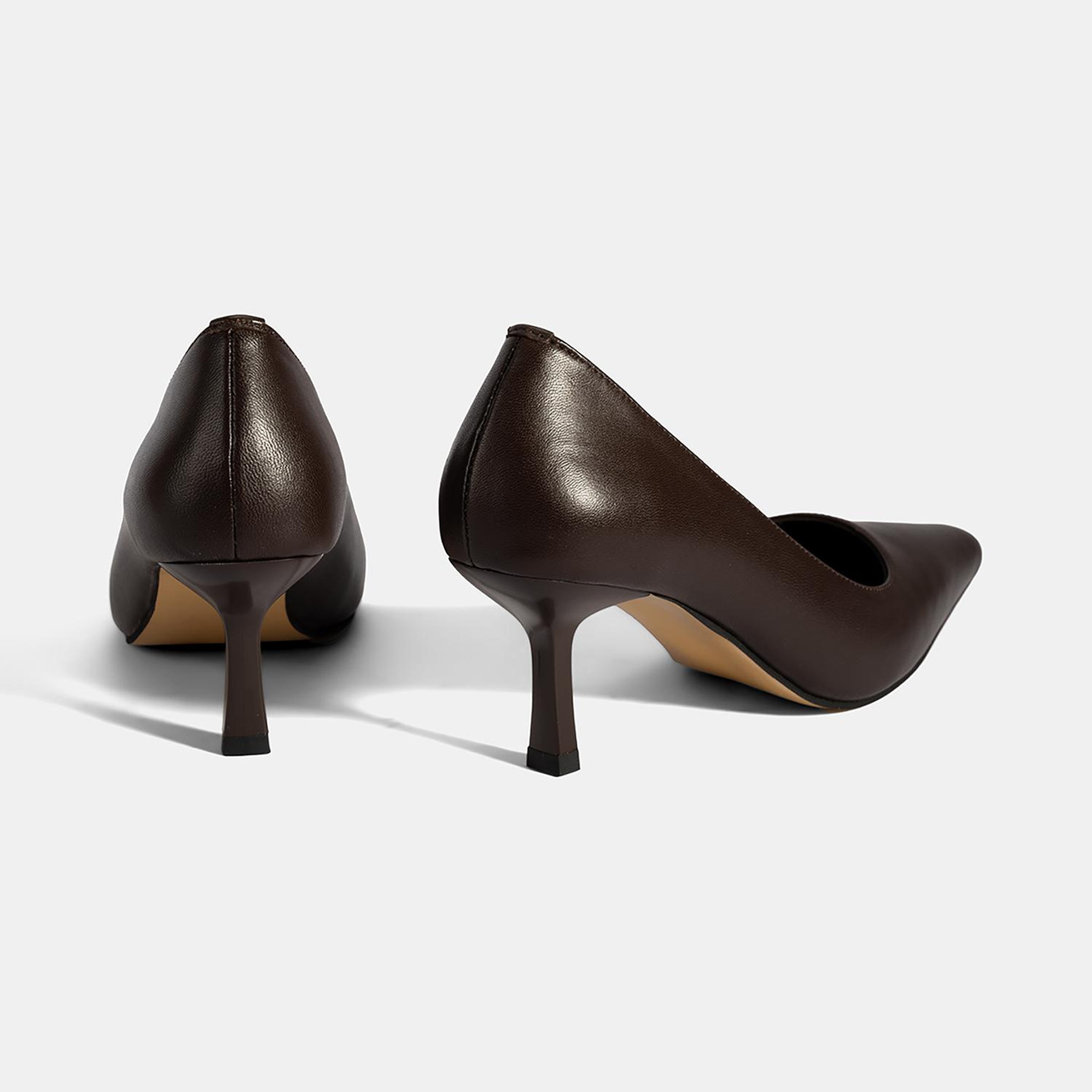 Kadın Kahve Deri Stiletto