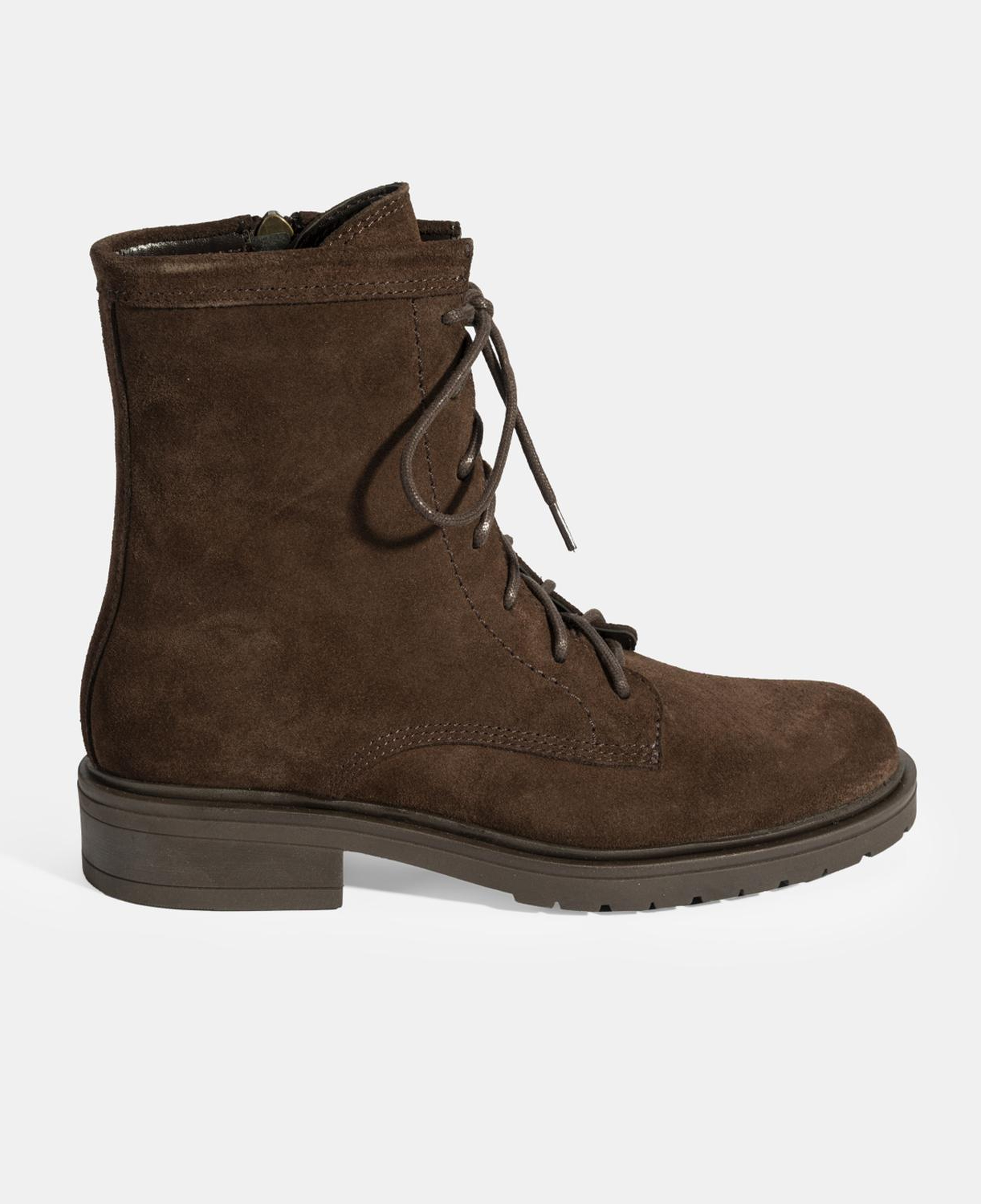 Kadın Kahve Bağcık Detaylı Süet Bot