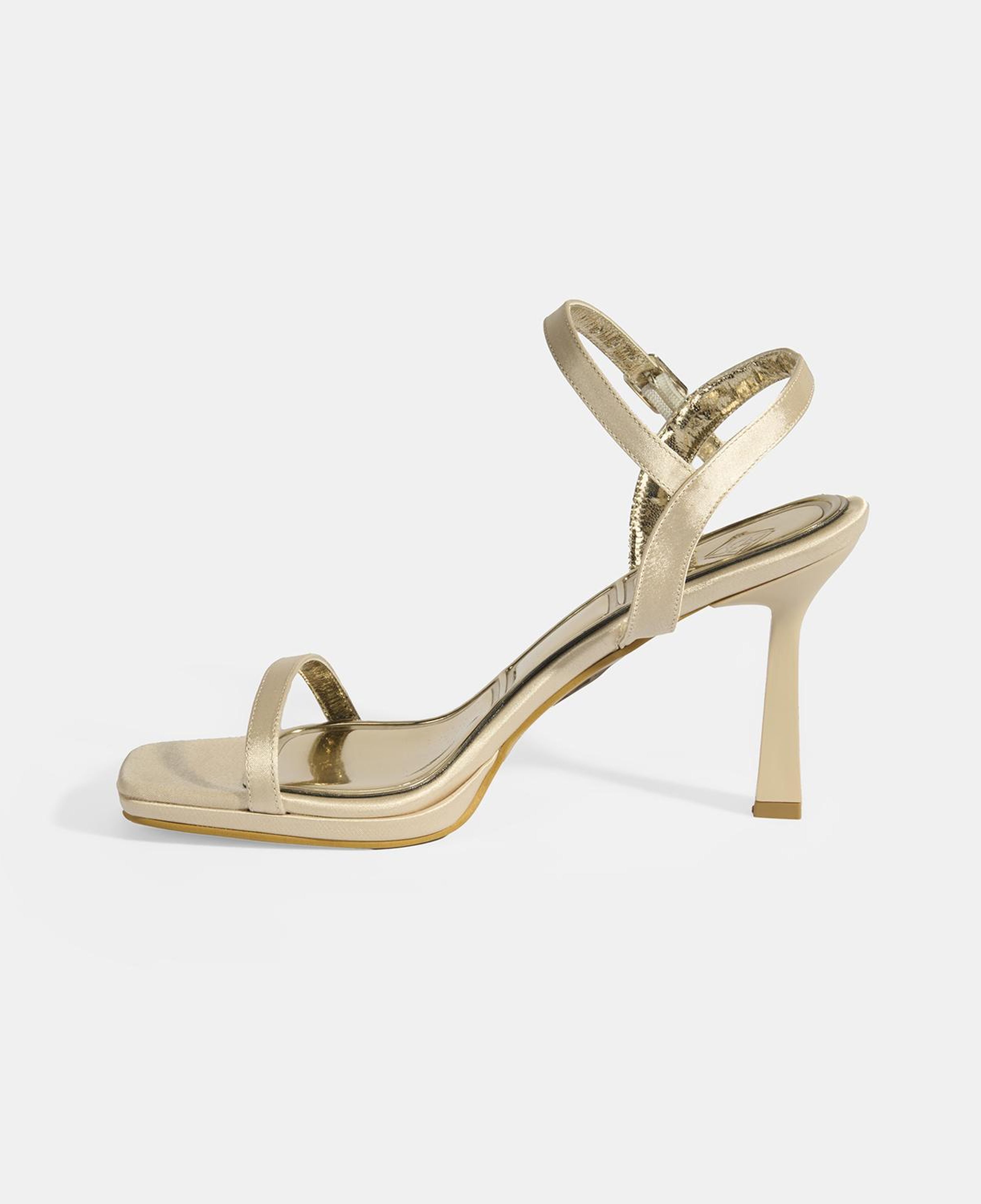 Kadın Gold Toka Detaylı Topuklu Abiye Sandalet