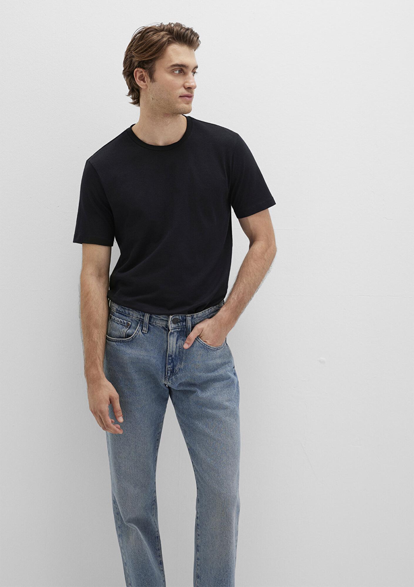 Mavi Stretch Siyah Basic Tişört Fitted / Vücuda Oturan Kesim 061747-900