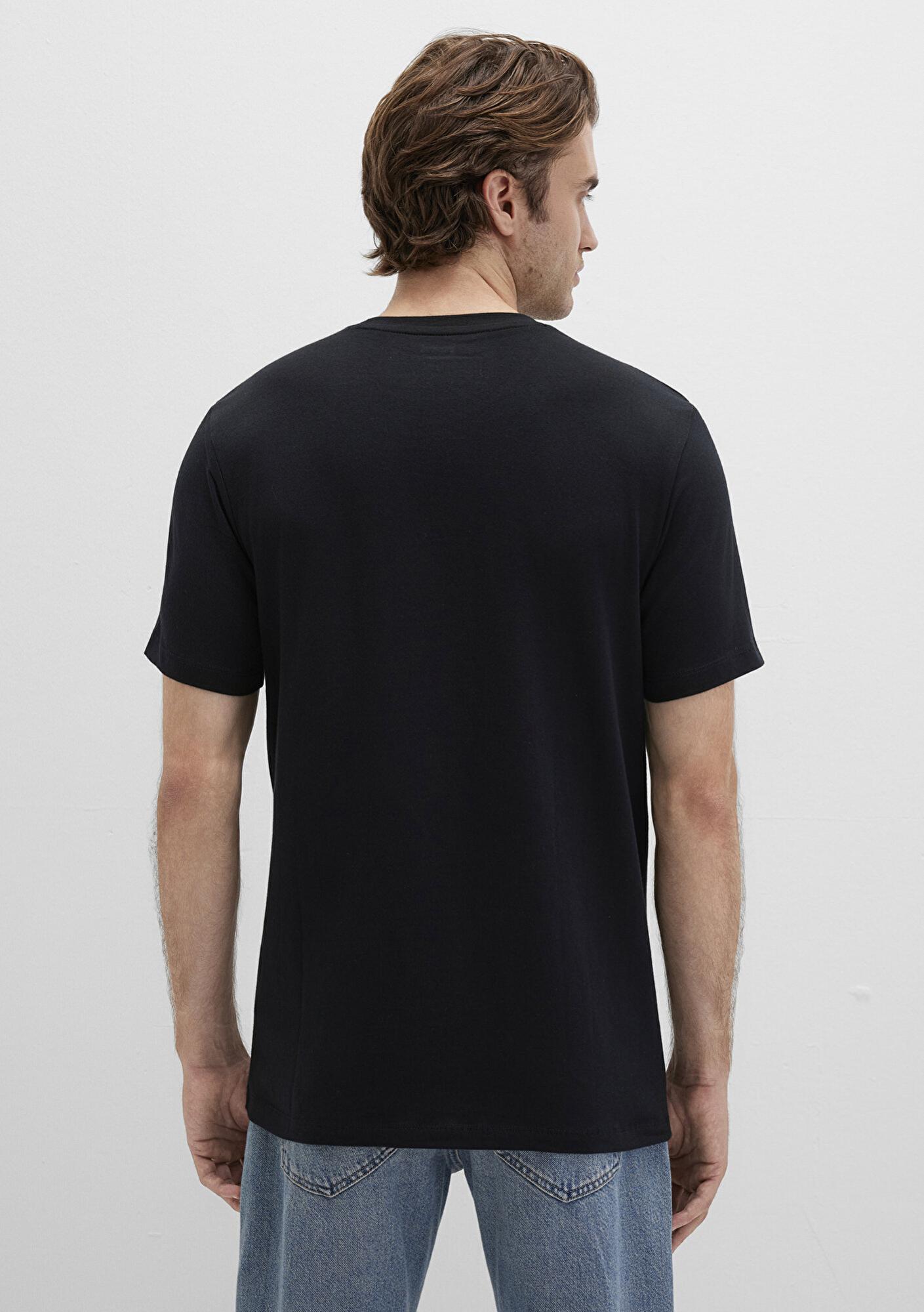 Mavi Stretch Siyah Basic Tişört Fitted / Vücuda Oturan Kesim 061747-900