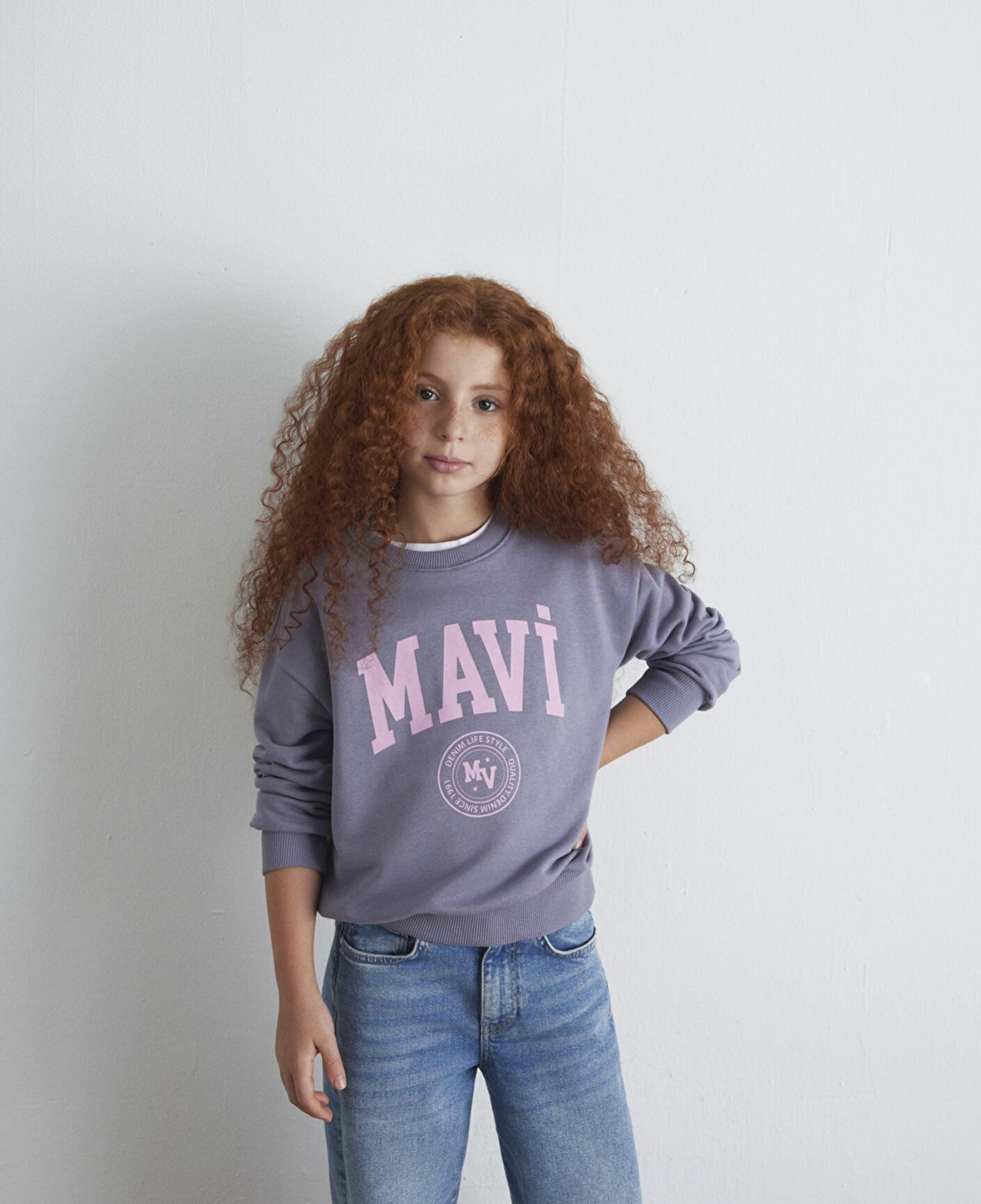 Mavi Mavi Logo Baskılı Mor Sweatshirt 7S10170-88095
