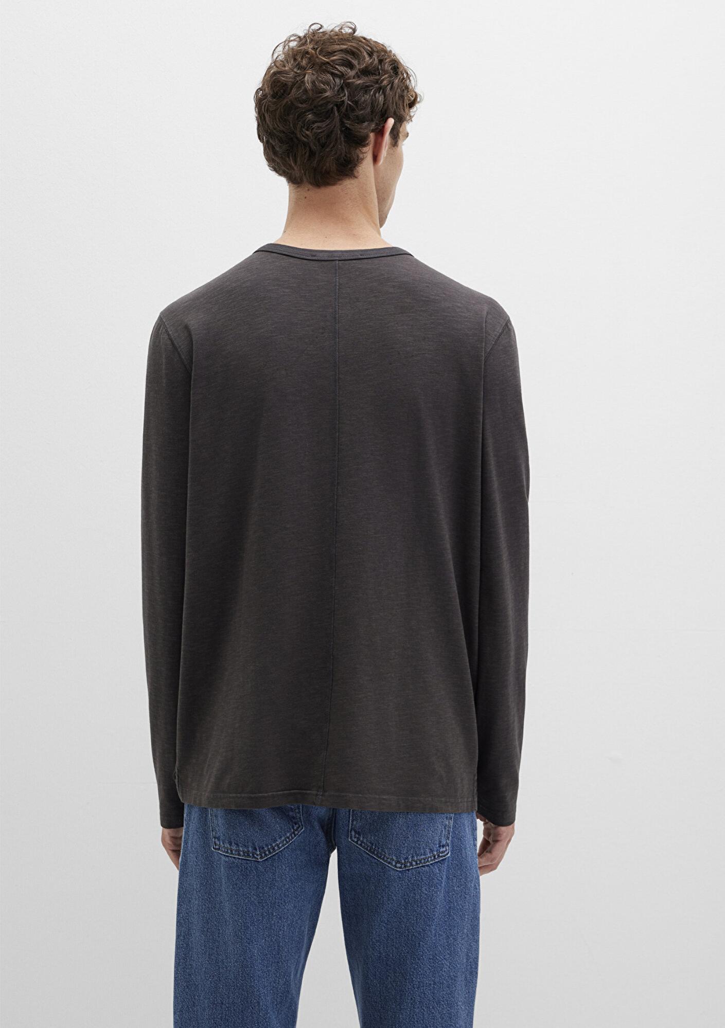 Mavi Uzun Kollu Antrasit Tişört Loose Fit / Bol Rahat Kesim 0613117-70092