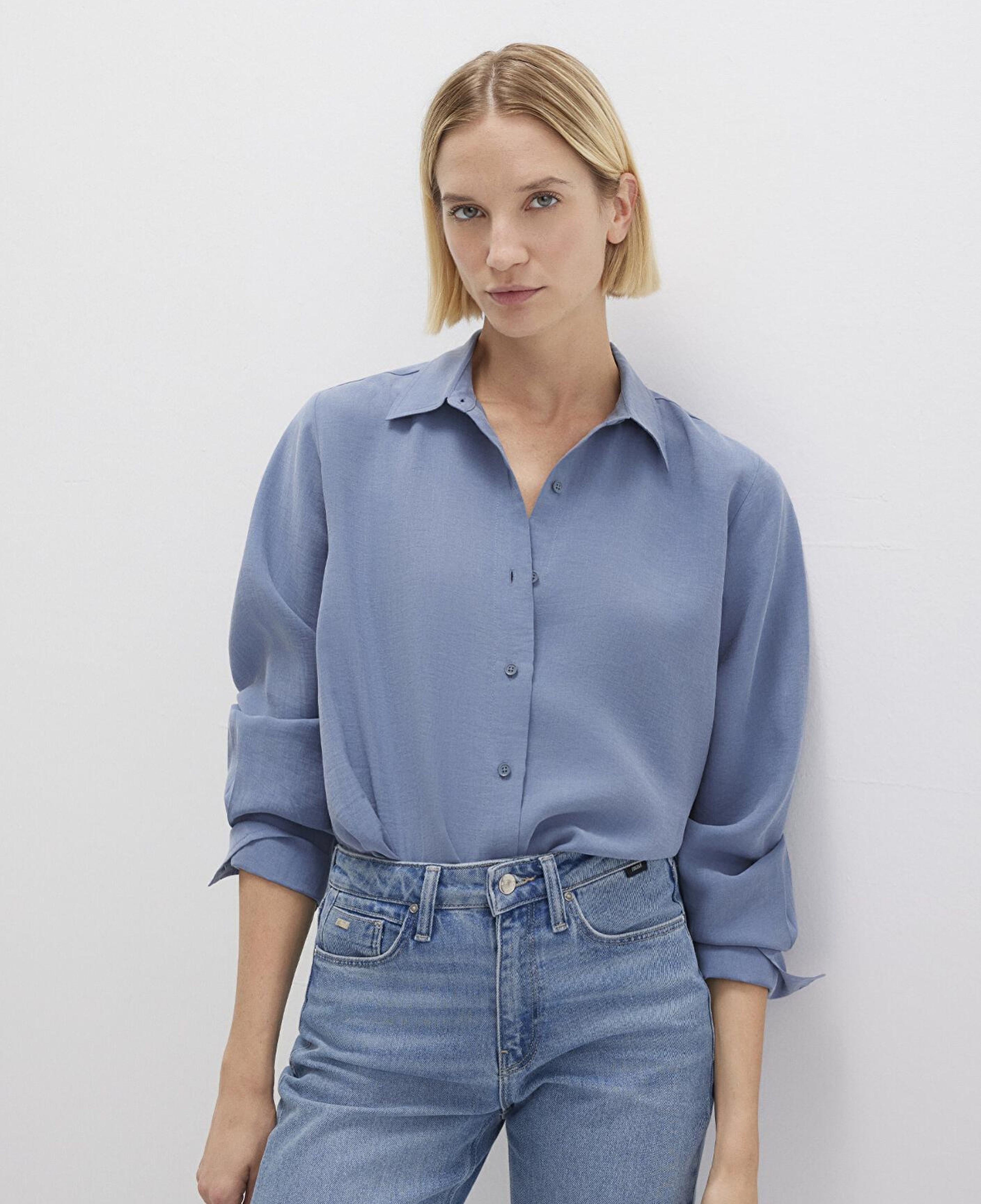 Mavi Mavi (TENCEL™) Liyosel Gömlek Loose Fit / Bol Rahat Kesim 1211373-70728