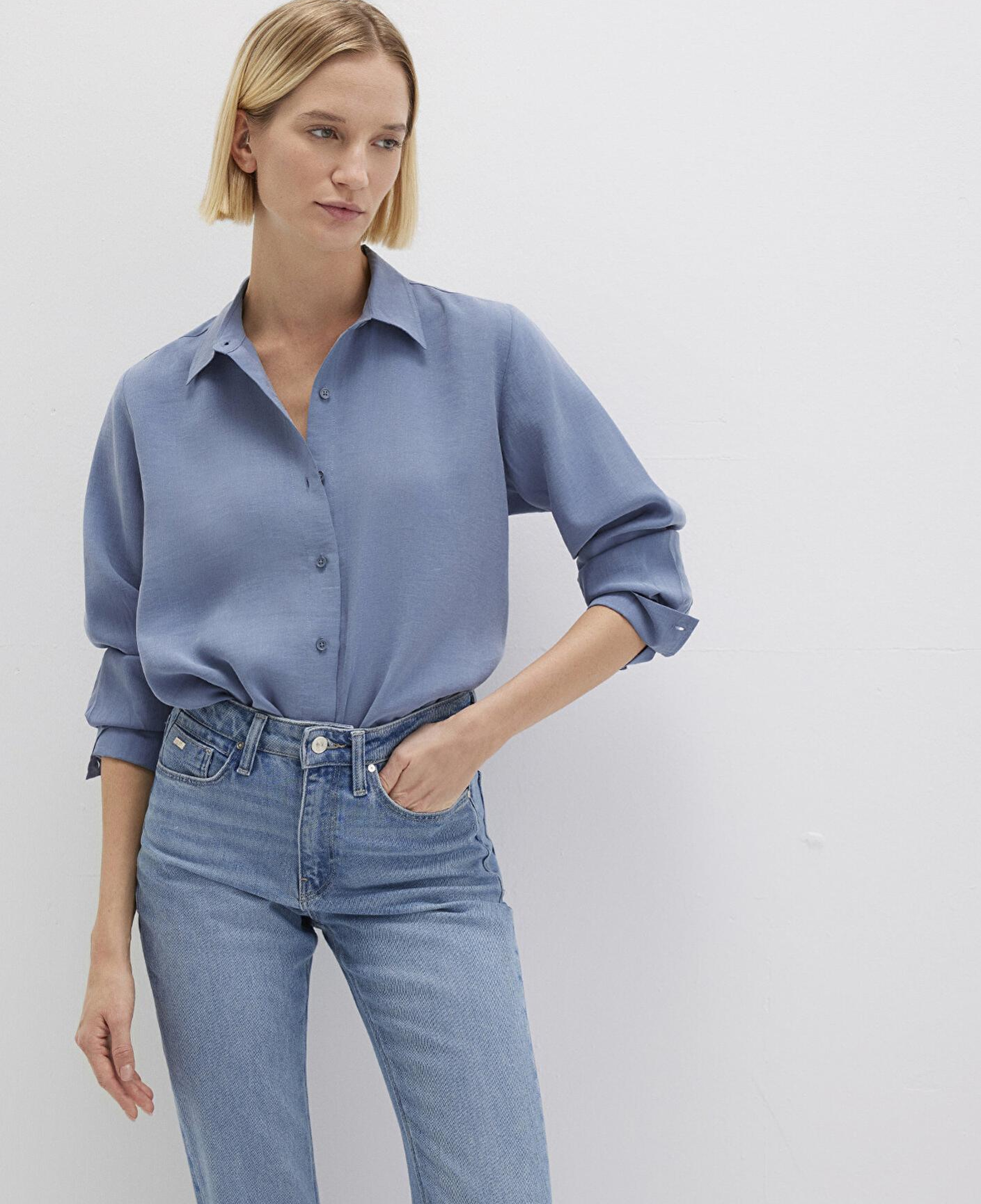 Mavi Mavi (TENCEL™) Liyosel Gömlek Loose Fit / Bol Rahat Kesim 1211373-70728