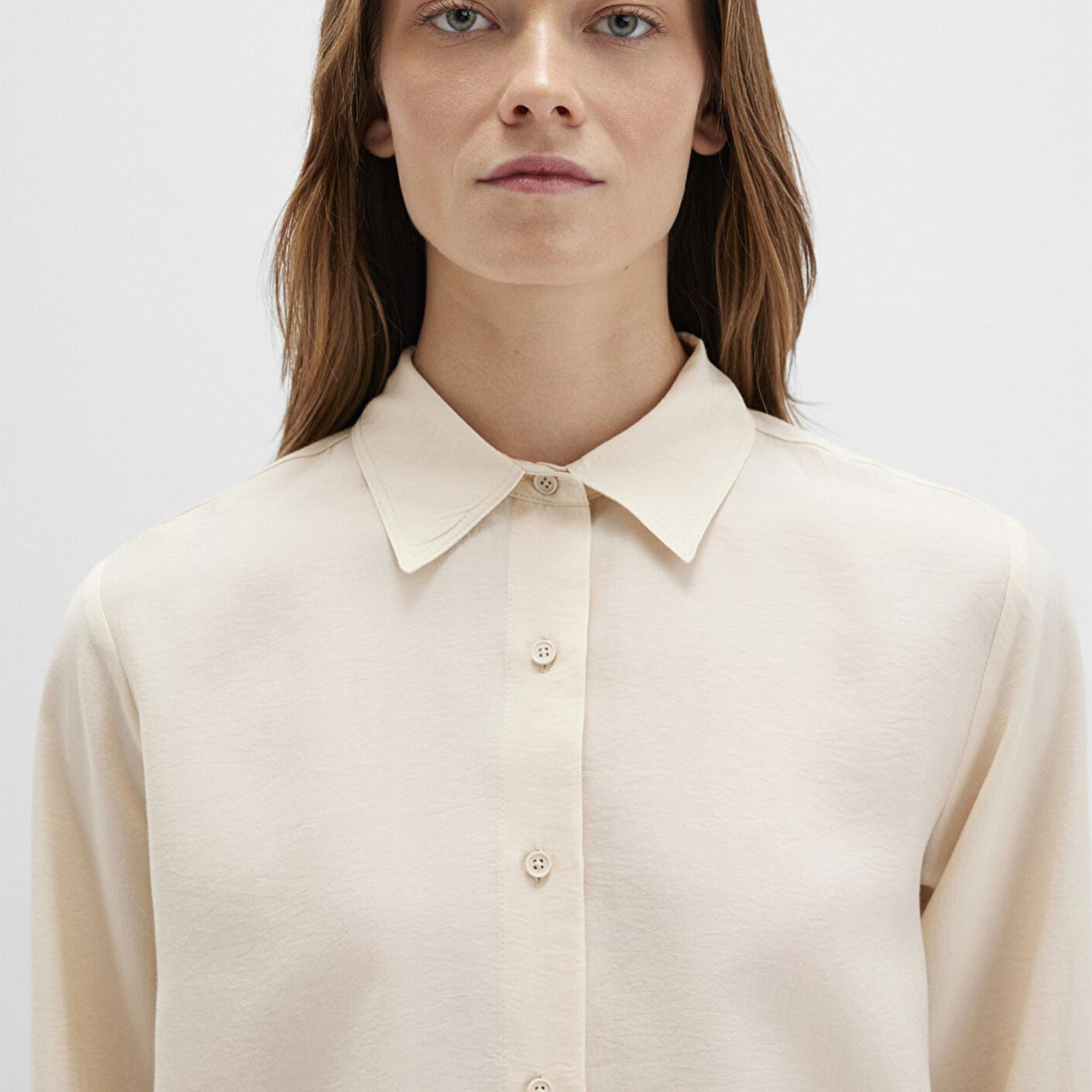 Mavi Bej (TENCEL™) Liyosel Gömlek Loose Fit / Bol Rahat Kesim 1211373-70005