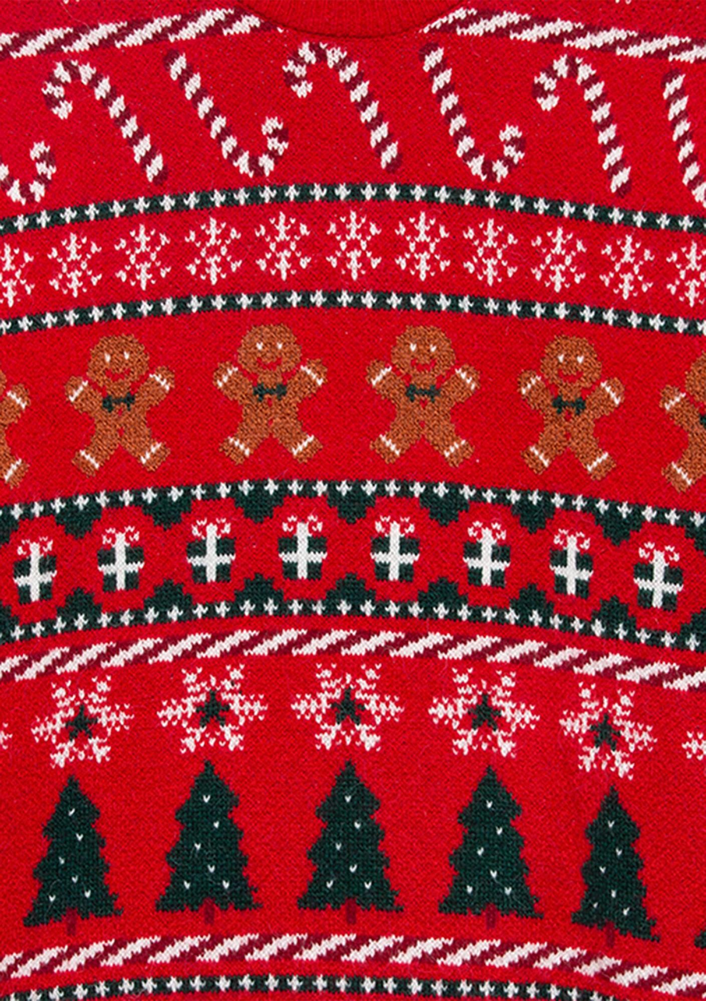 Mavi Yılbaşı Temalı Kırmızı Kazak Regular Fit / Normal Kesim 0710403-85905