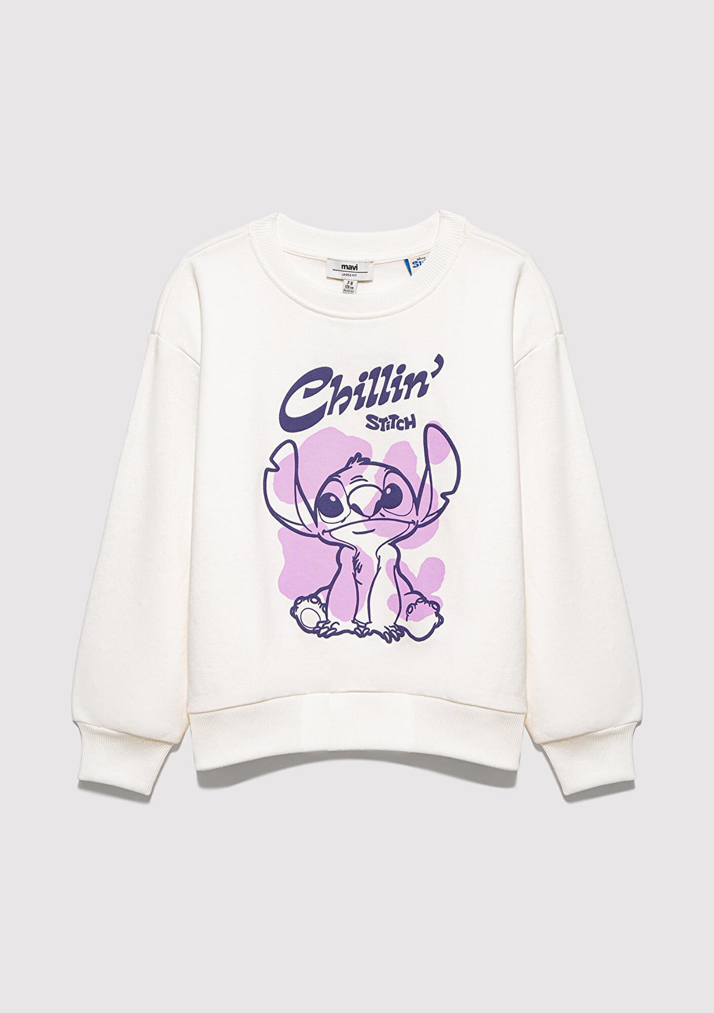 Mavi Stitch Baskılı Ekru Sweatshirt 7S10168-70057