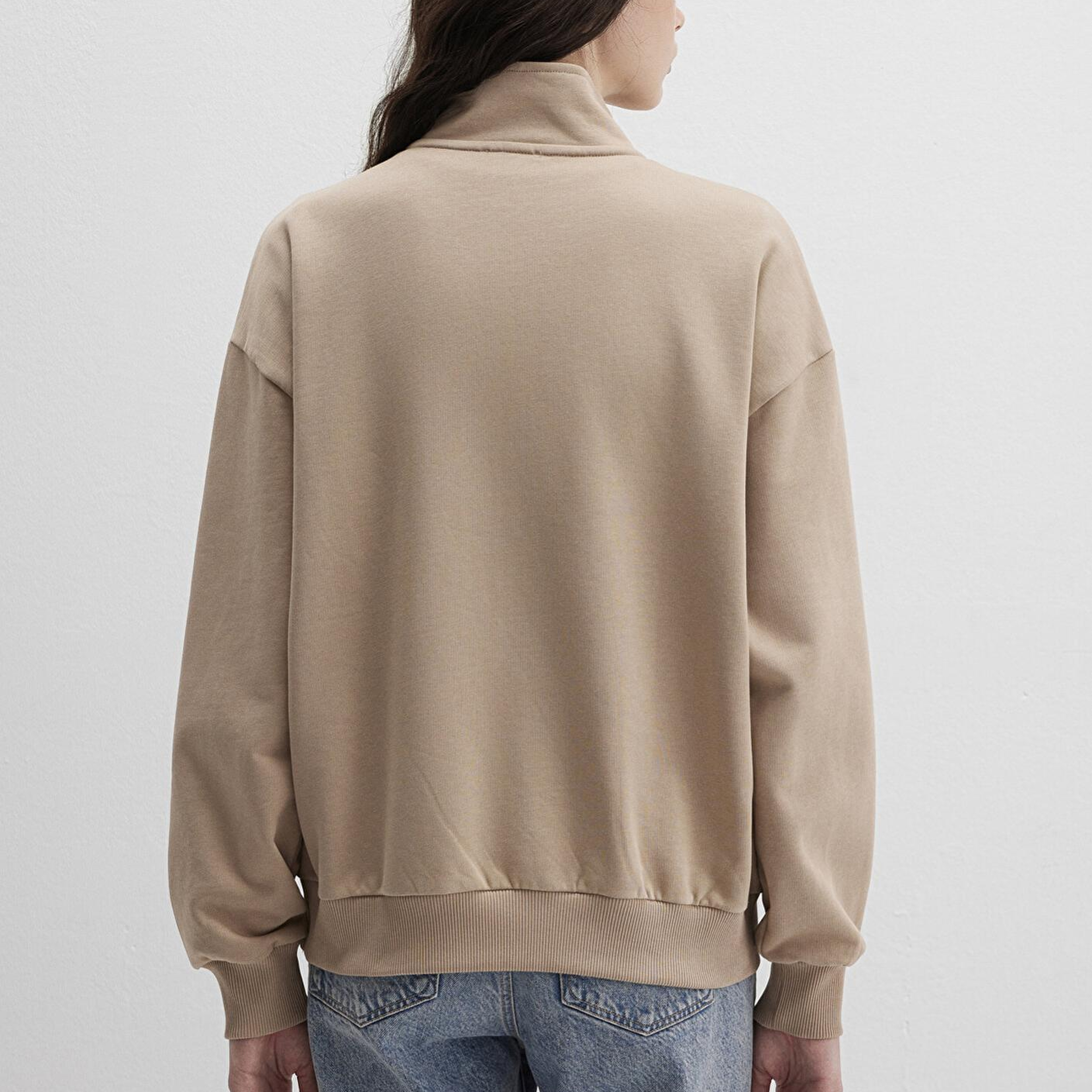 Mavi Mavi Logo Baskılı Bej Sweatshirt 1S10179-70344