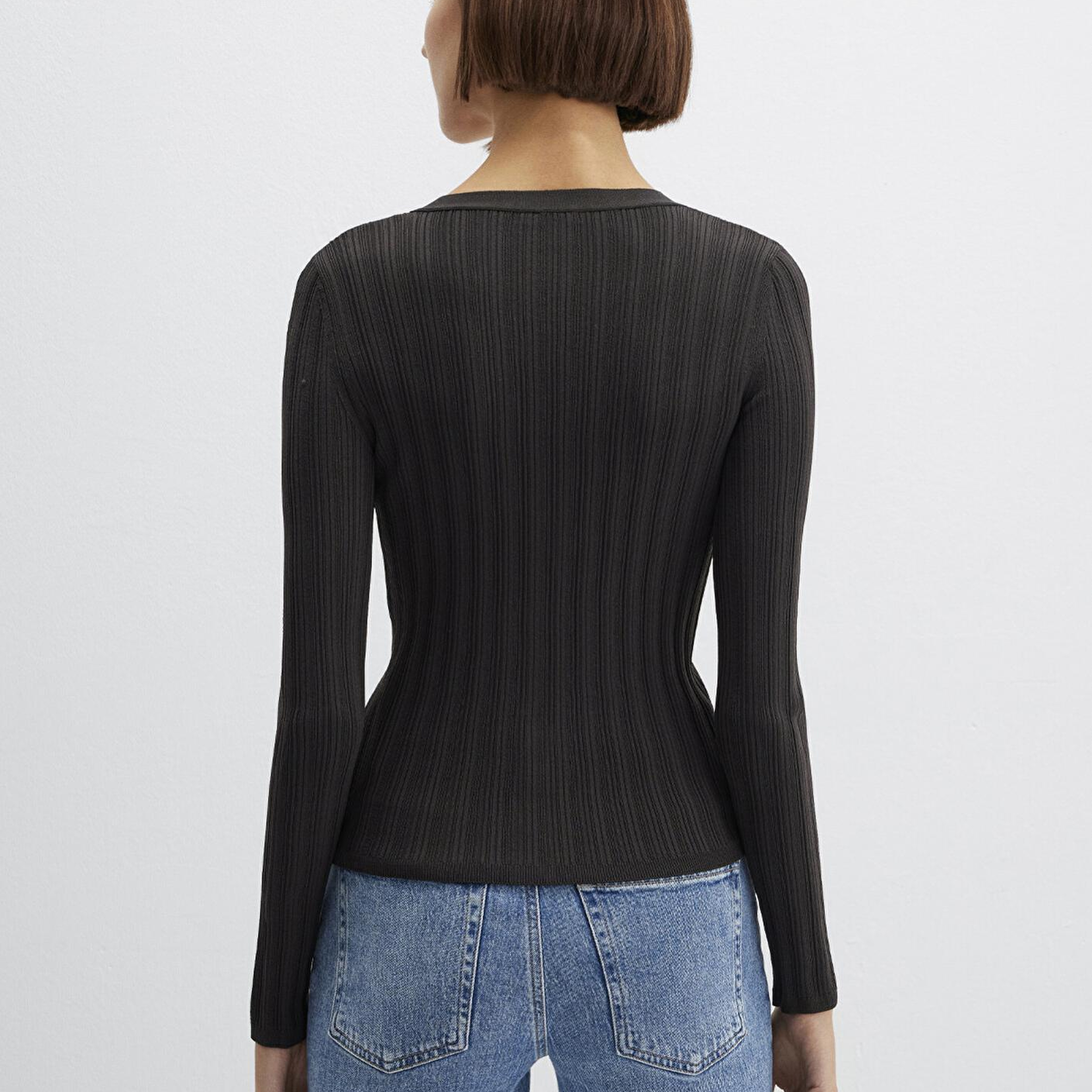 Mavi Antrasit Hırka Fitted / Vücuda Oturan Kesim 1710864-70262