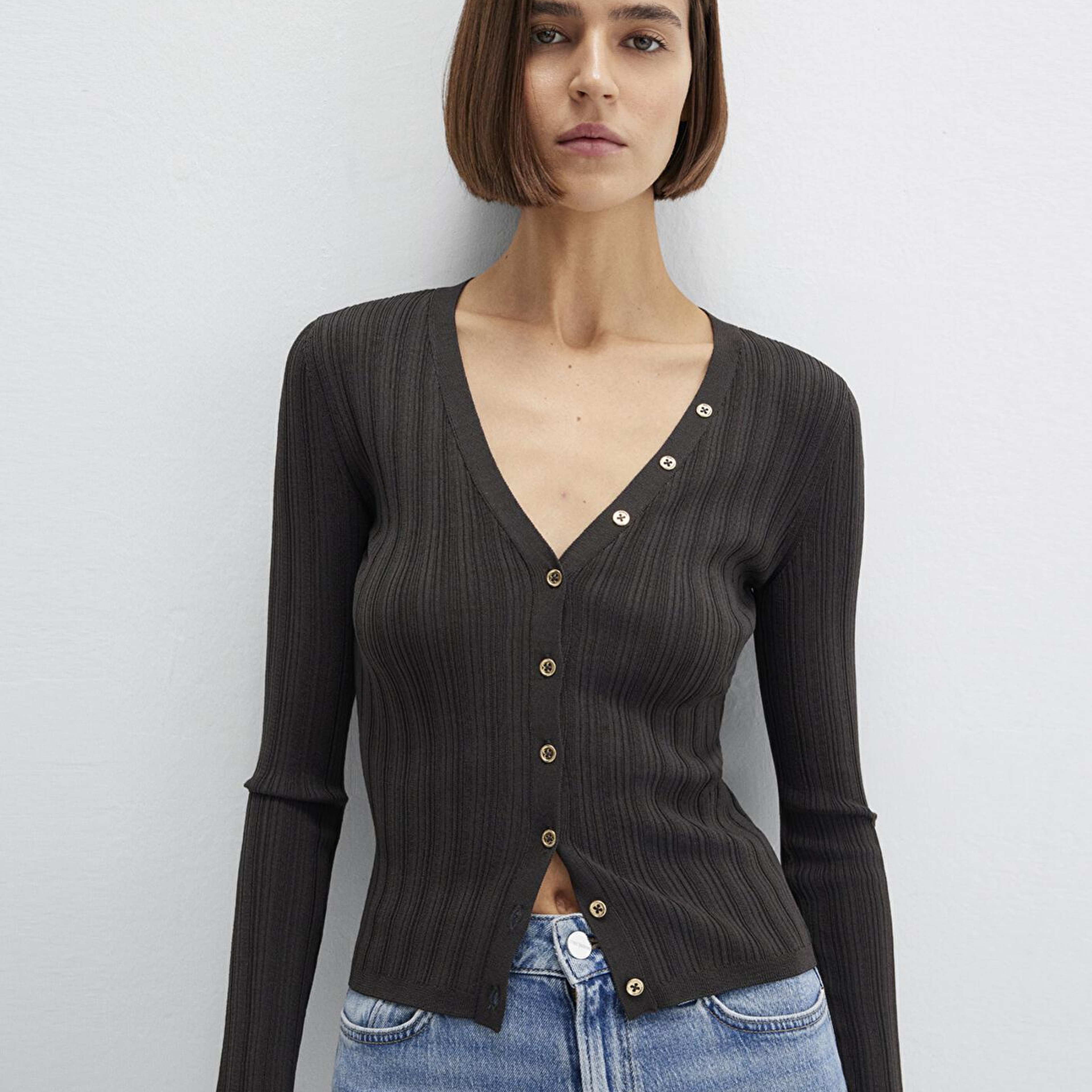 Mavi Antrasit Hırka Fitted / Vücuda Oturan Kesim 1710864-70262