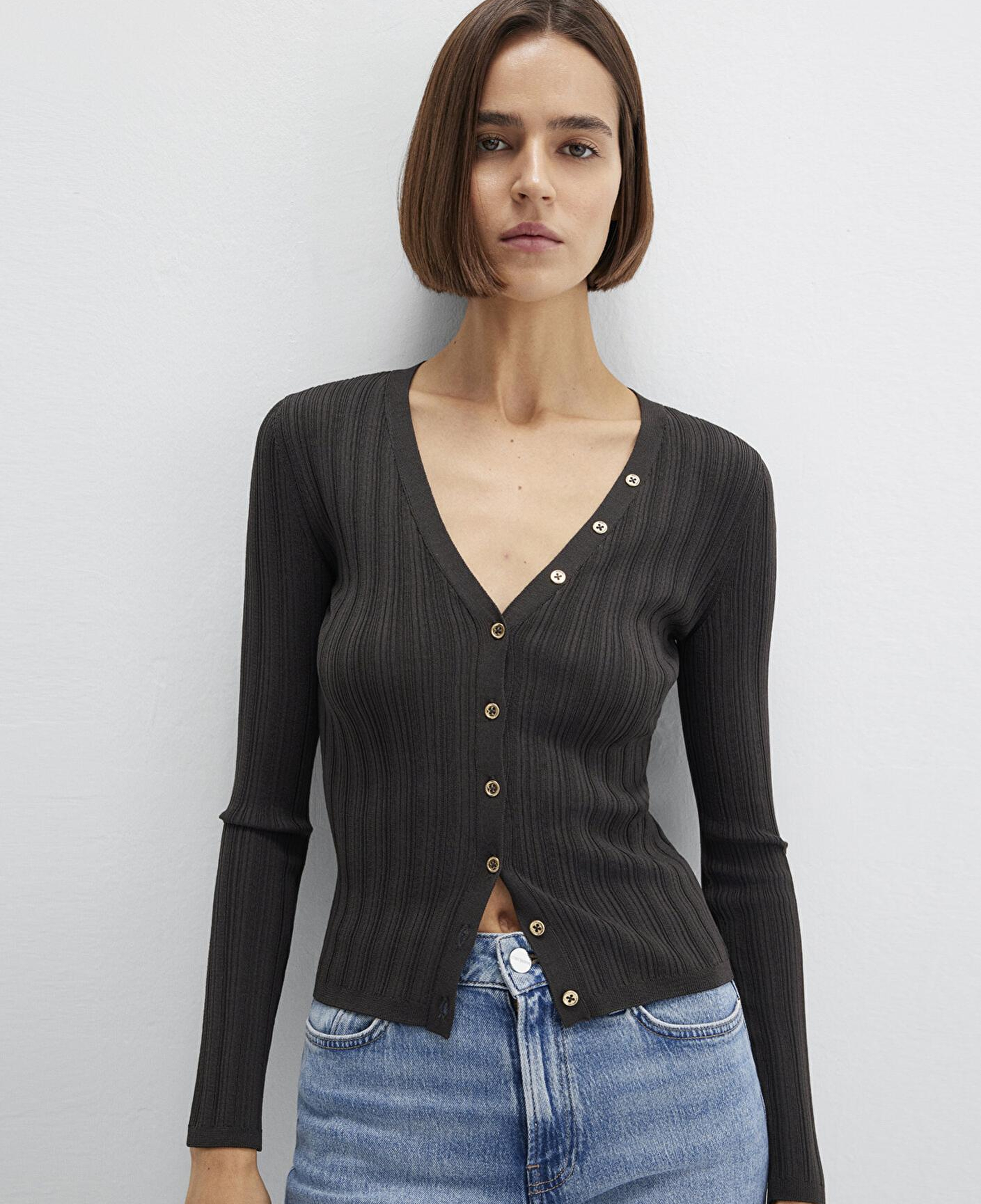 Mavi Antrasit Hırka Fitted / Vücuda Oturan Kesim 1710864-70262