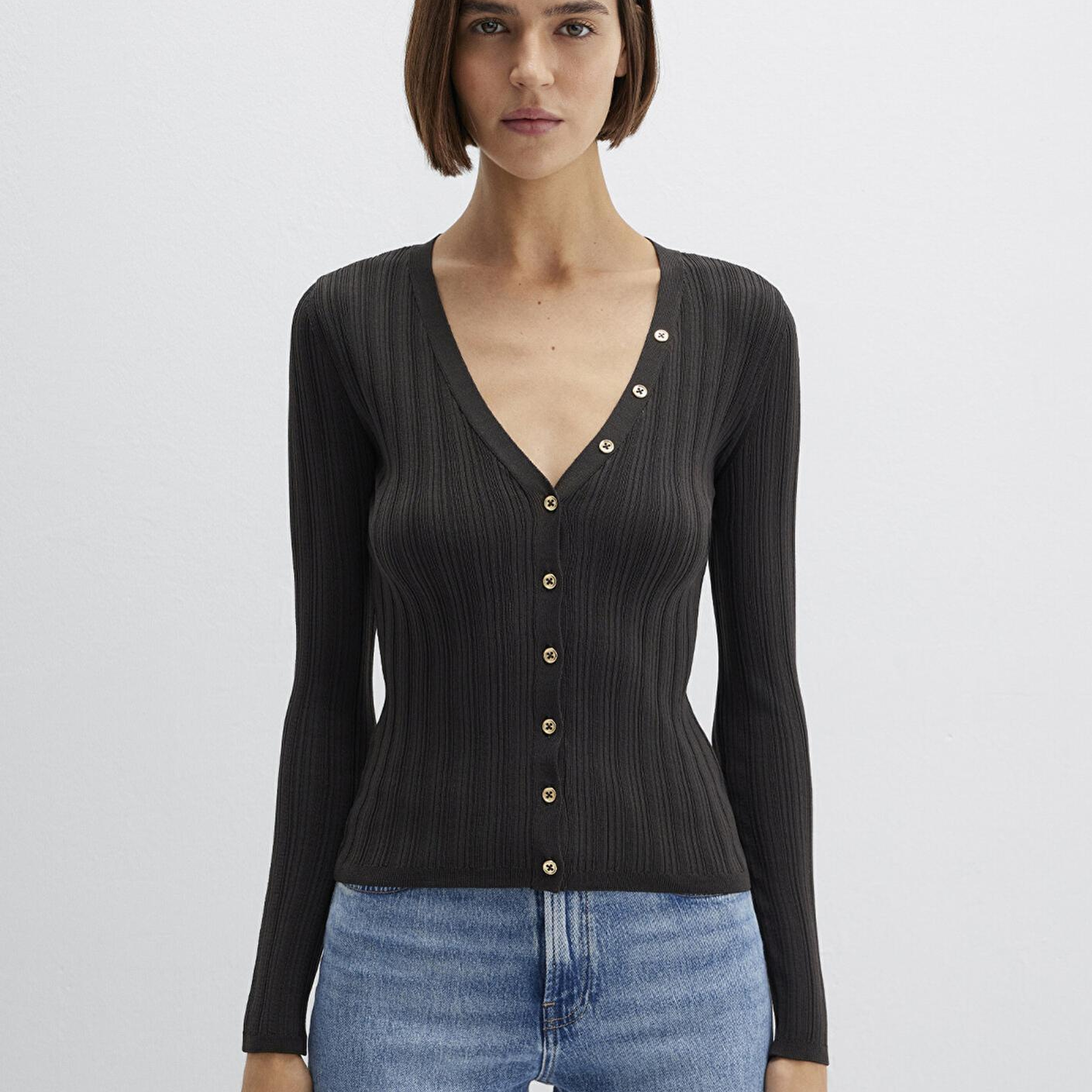 Mavi Antrasit Hırka Fitted / Vücuda Oturan Kesim 1710864-70262