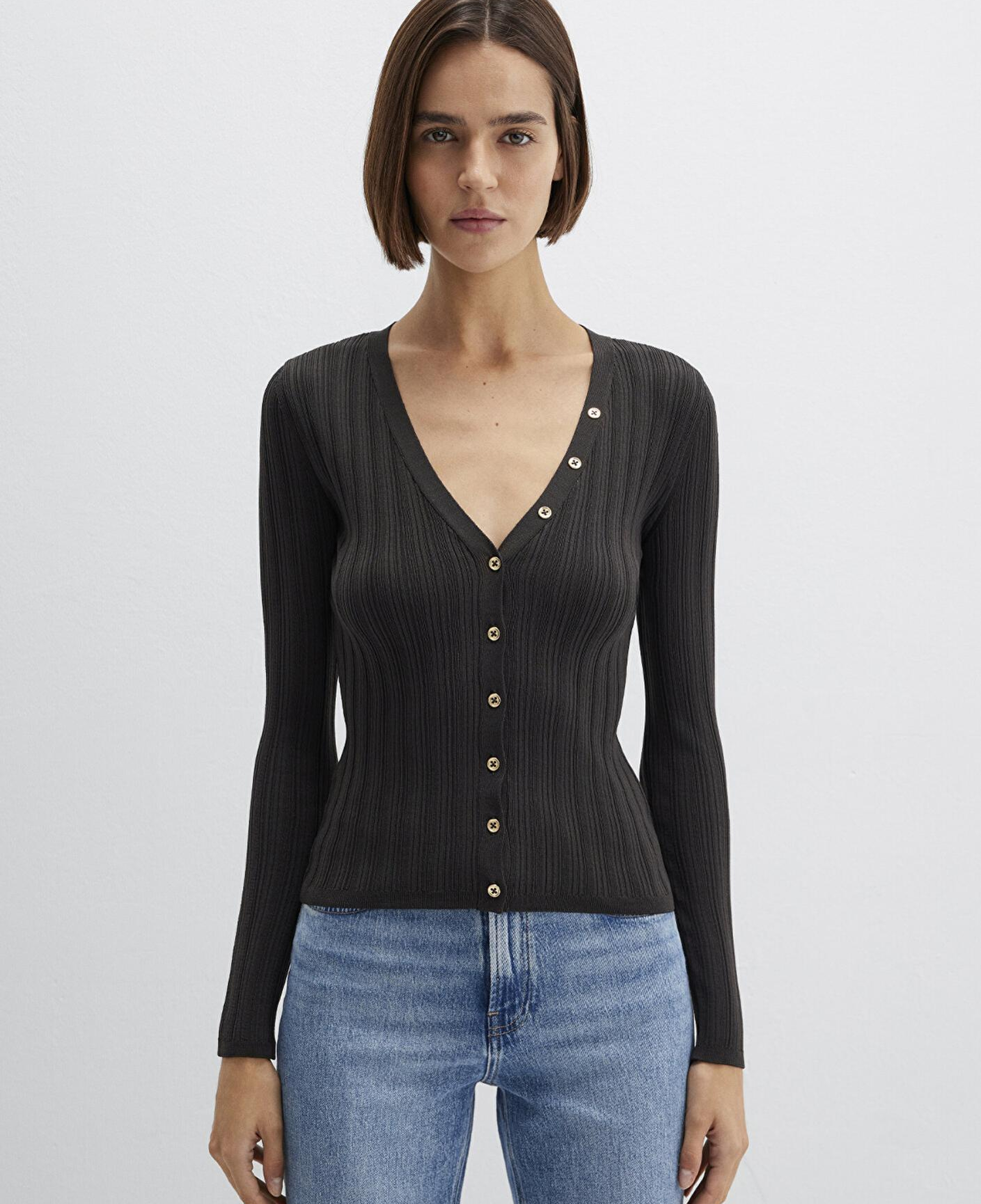 Mavi Antrasit Hırka Fitted / Vücuda Oturan Kesim 1710864-70262