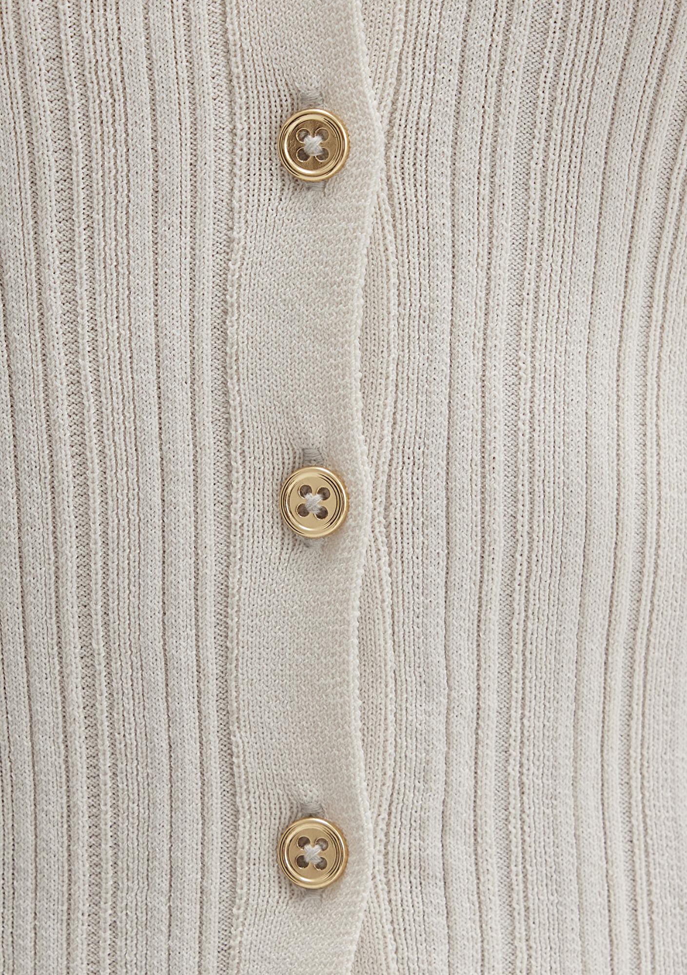 Mavi Ekru Hırka Fitted / Vücuda Oturan Kesim 1710864-80194