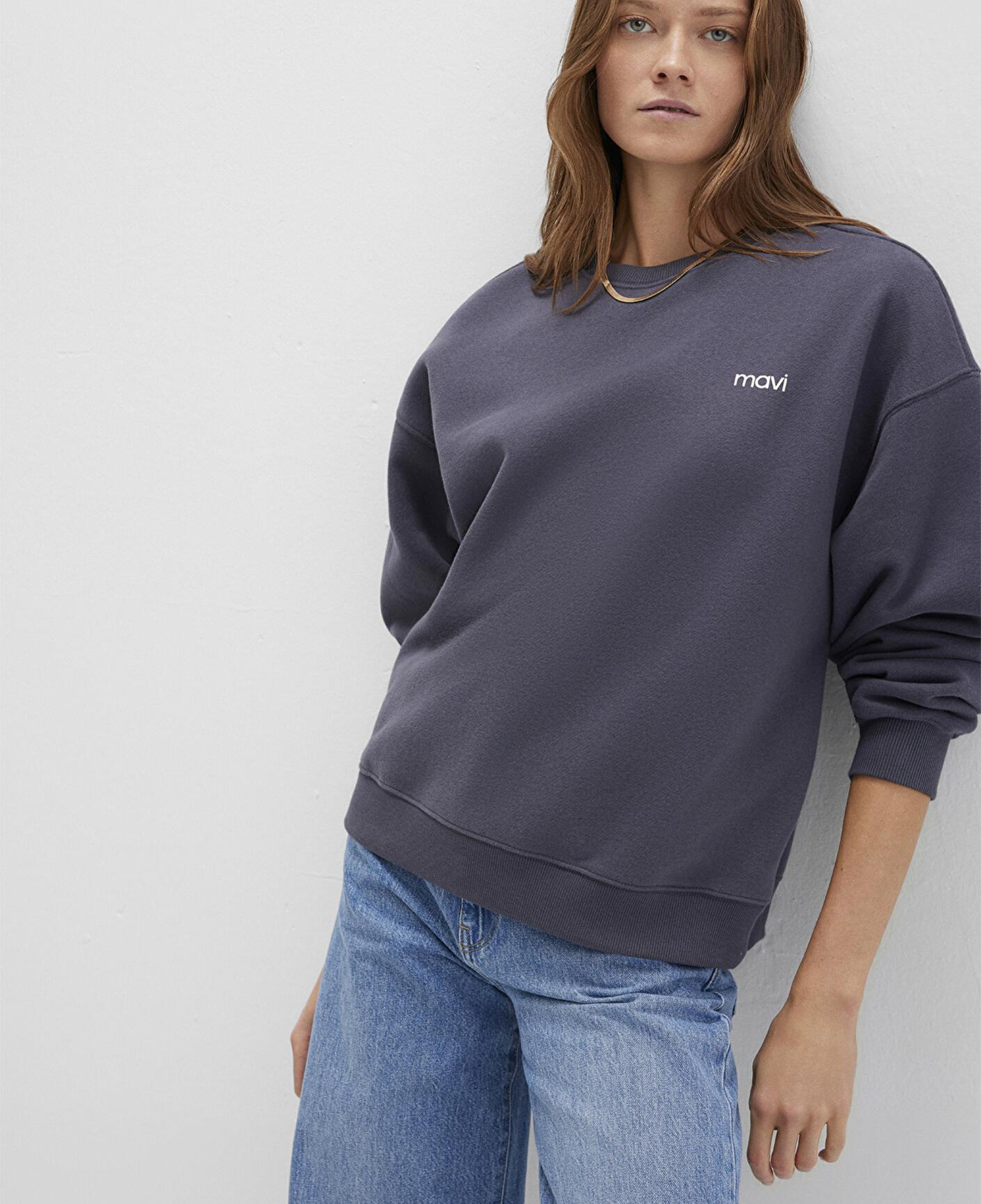 Mavi Mavi Logo Baskılı Antrasit Sweatshirt 1S10490-80932