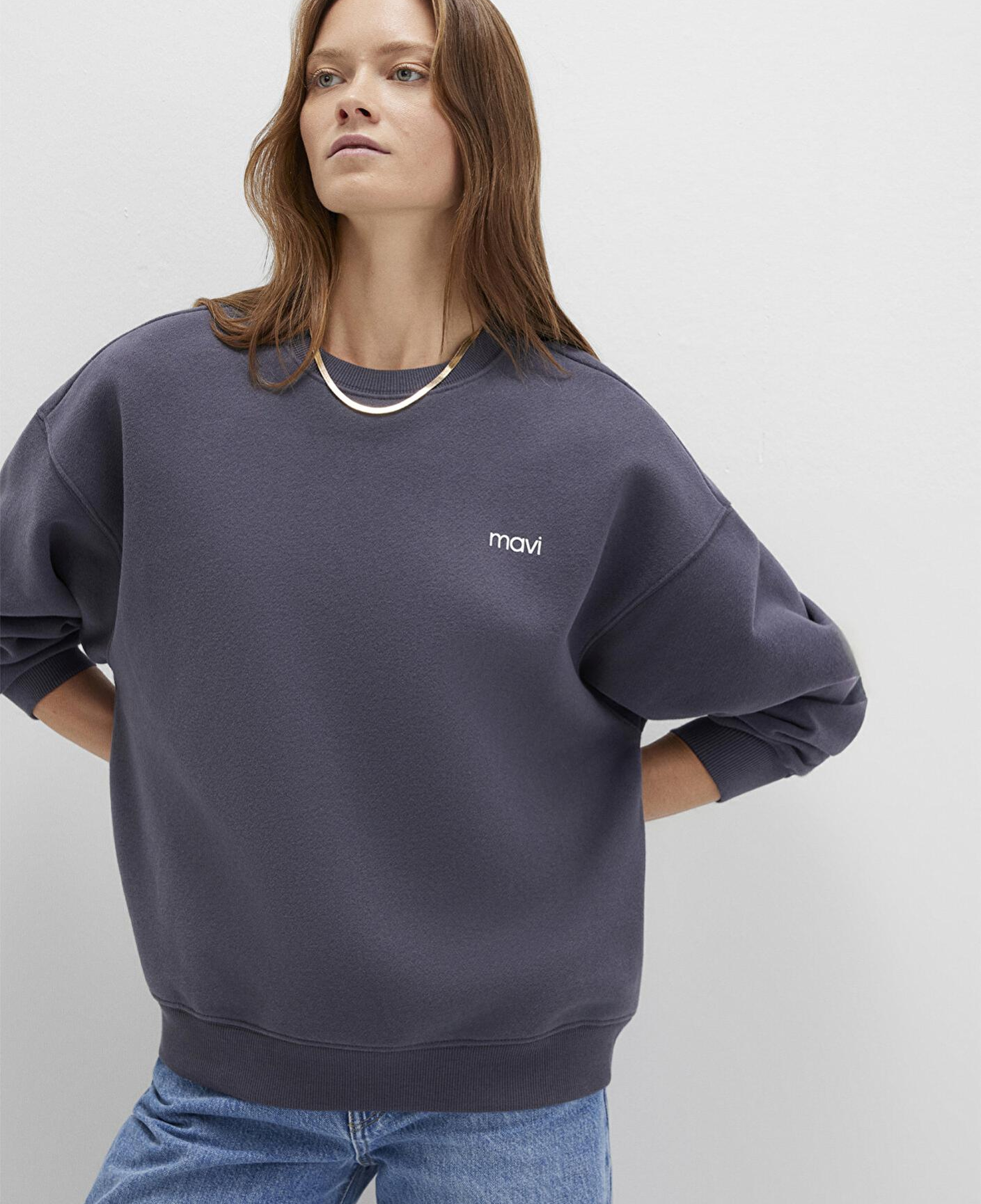 Mavi Mavi Logo Baskılı Antrasit Sweatshirt 1S10490-80932