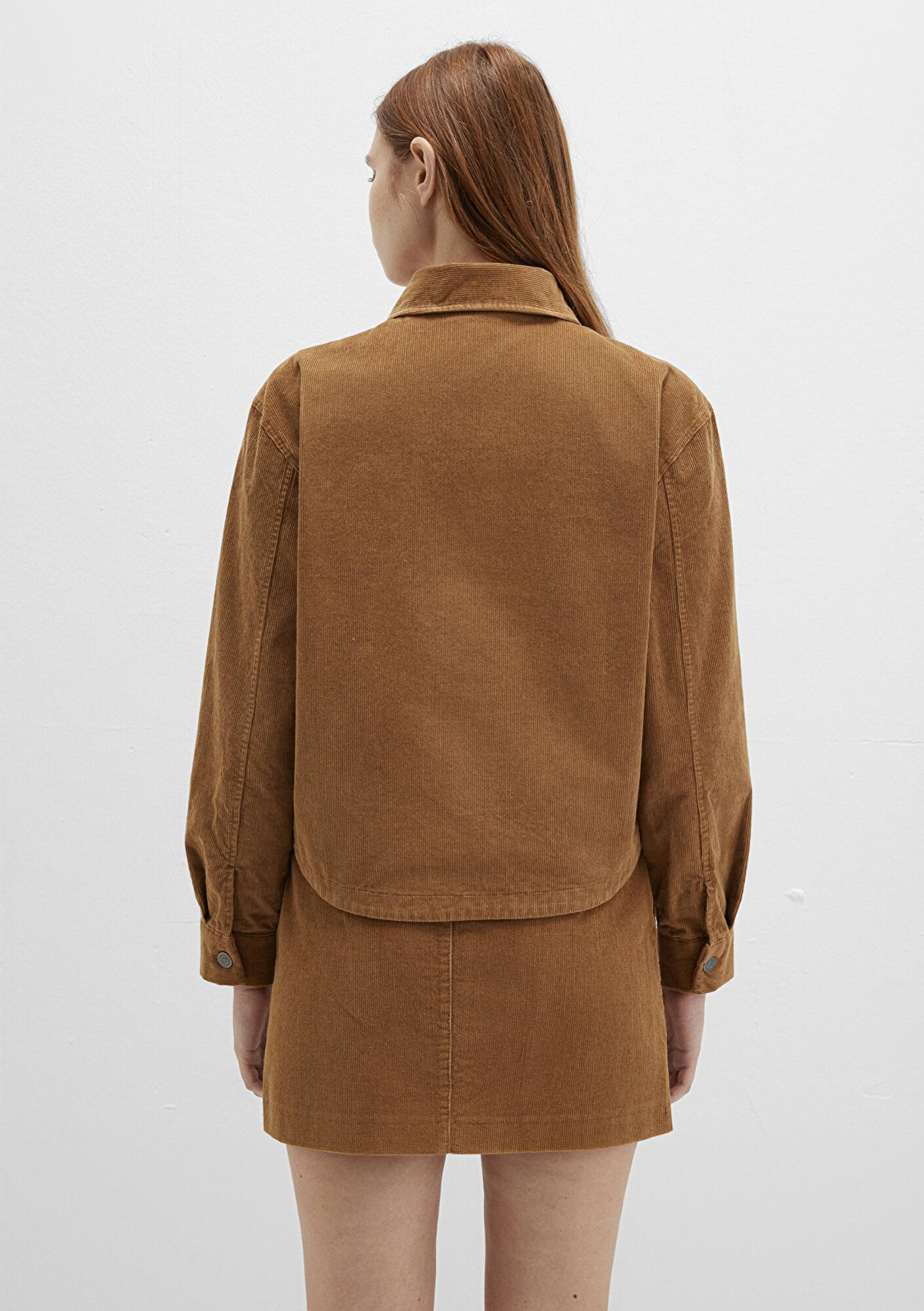 Mavi Kahverengi Kadife Gömlek Loose Fit / Bol Rahat Kesim 1211405-91393