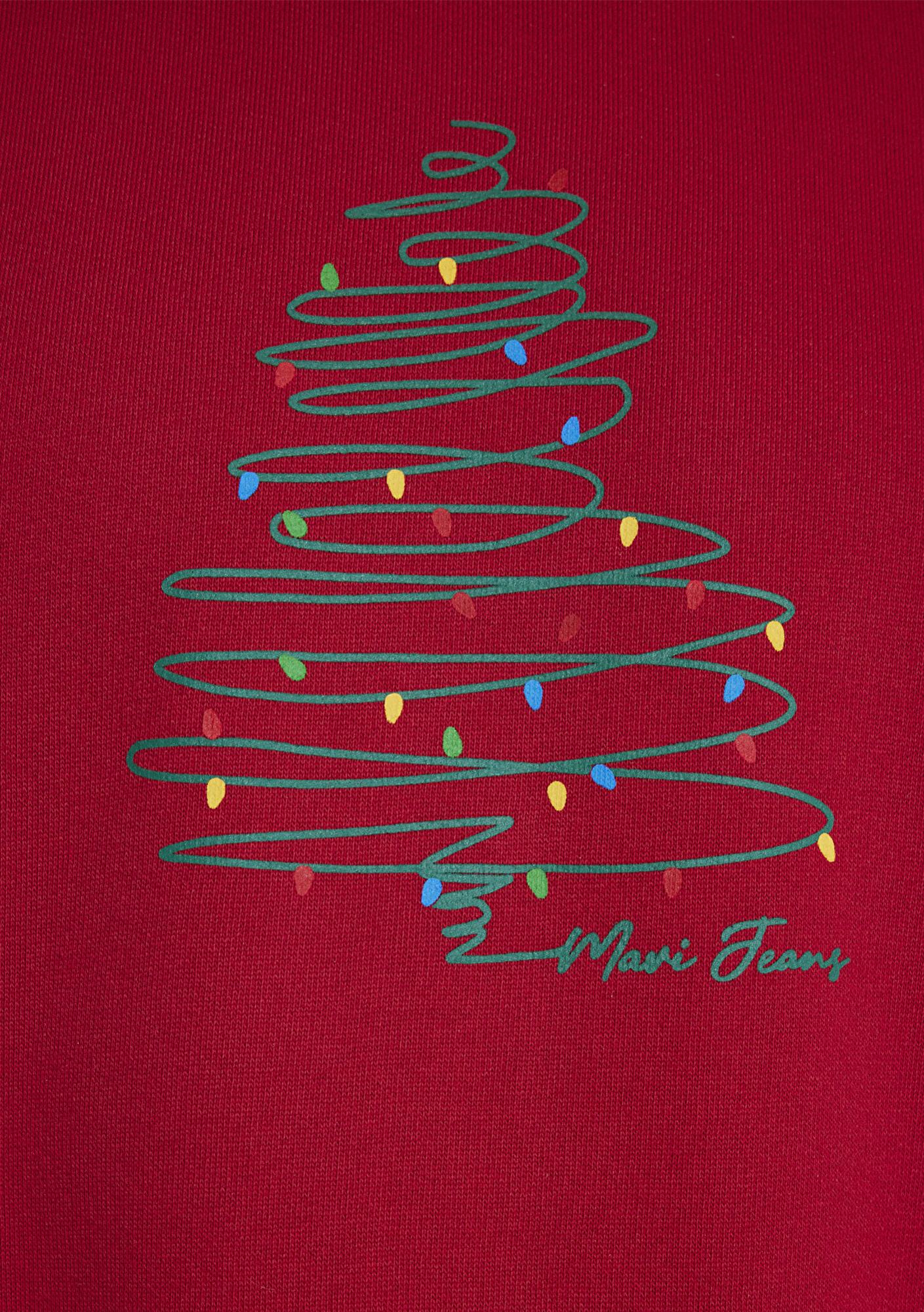 Mavi Yılbaşı Temalı Kırmızı Sweatshirt 0S10552-70390