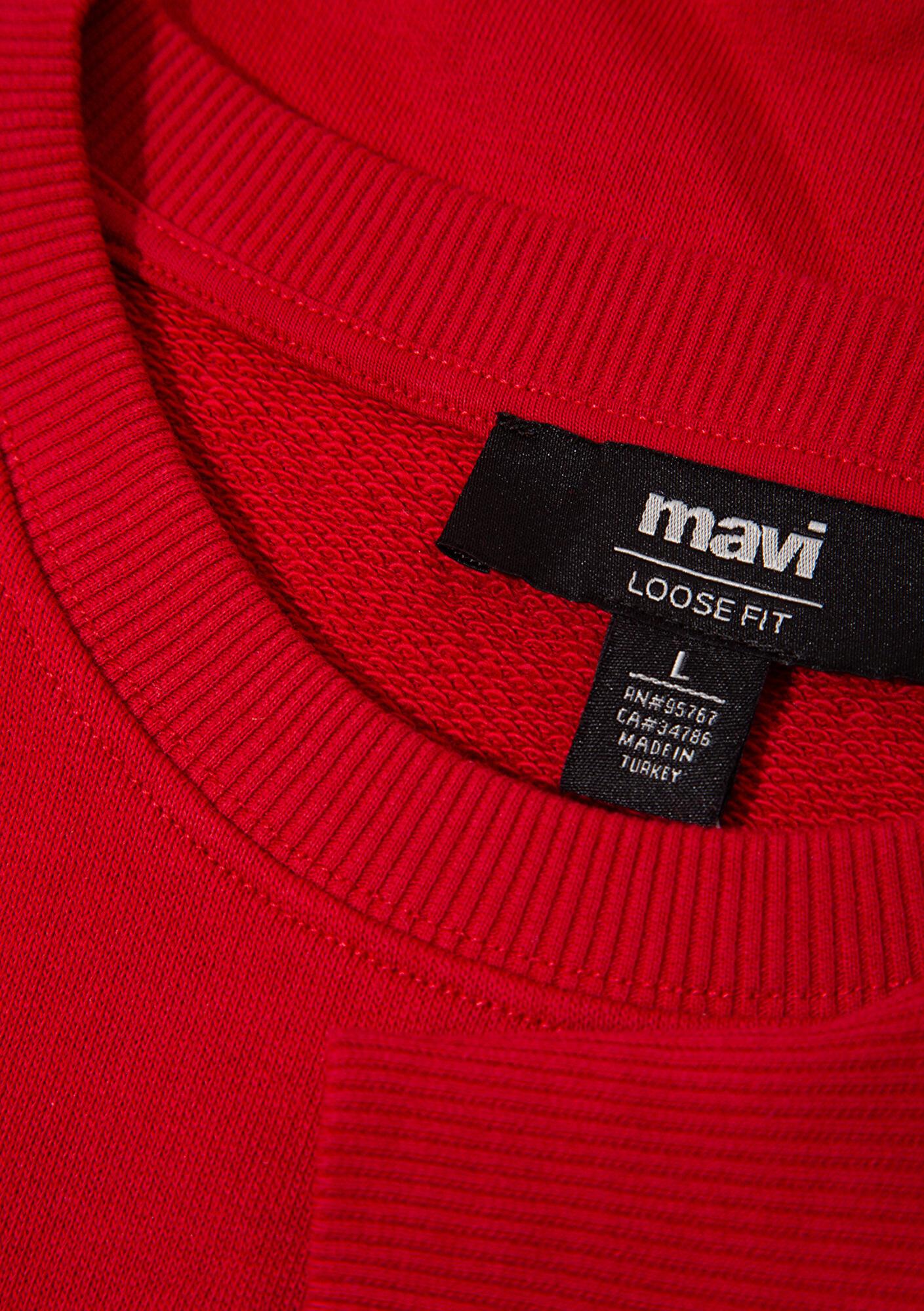 Mavi Yılbaşı Temalı Kırmızı Sweatshirt 0S10552-70390