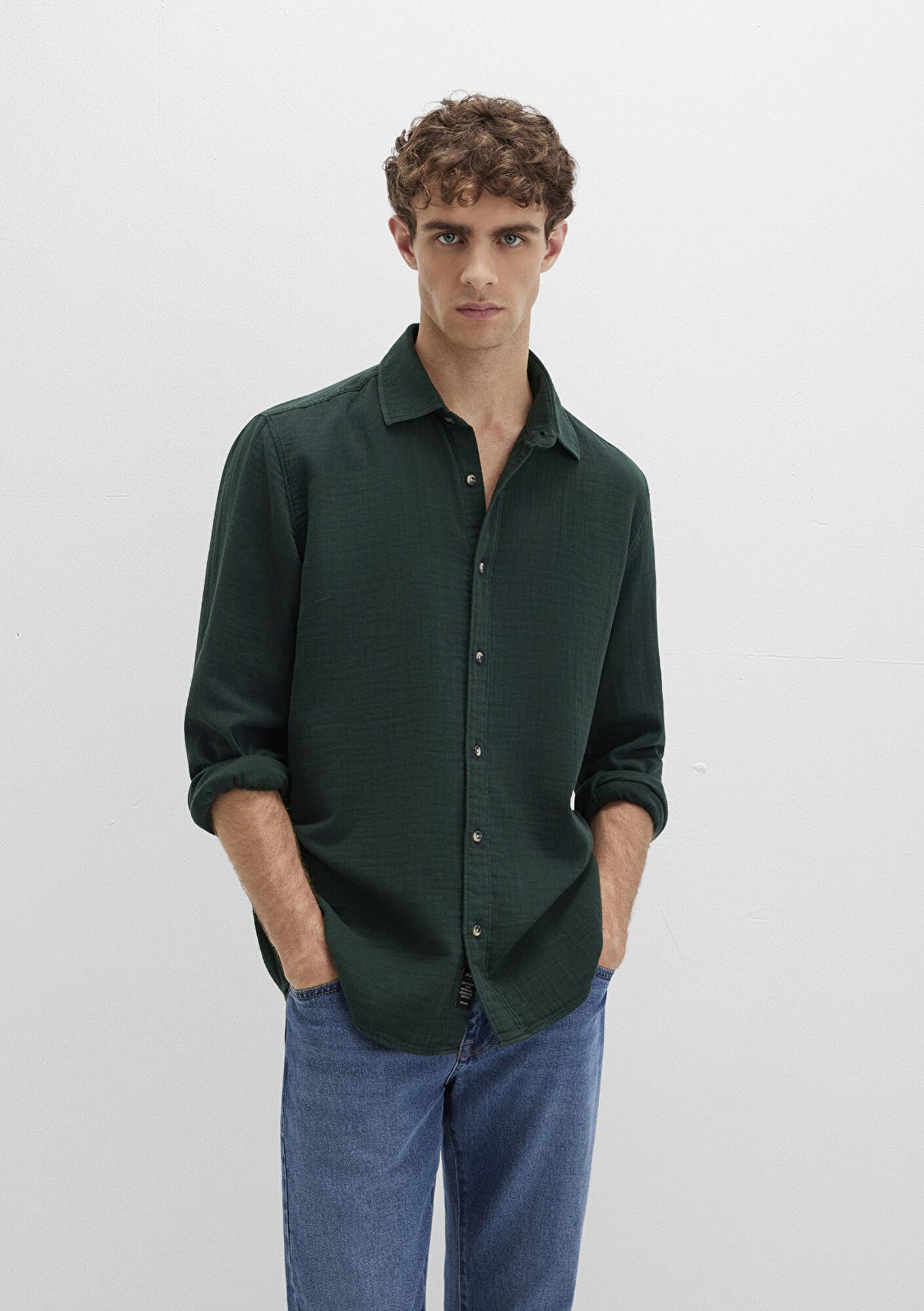 Mavi Yeşil Gömlek Regular Fit / Normal Kesim 0211518-85370