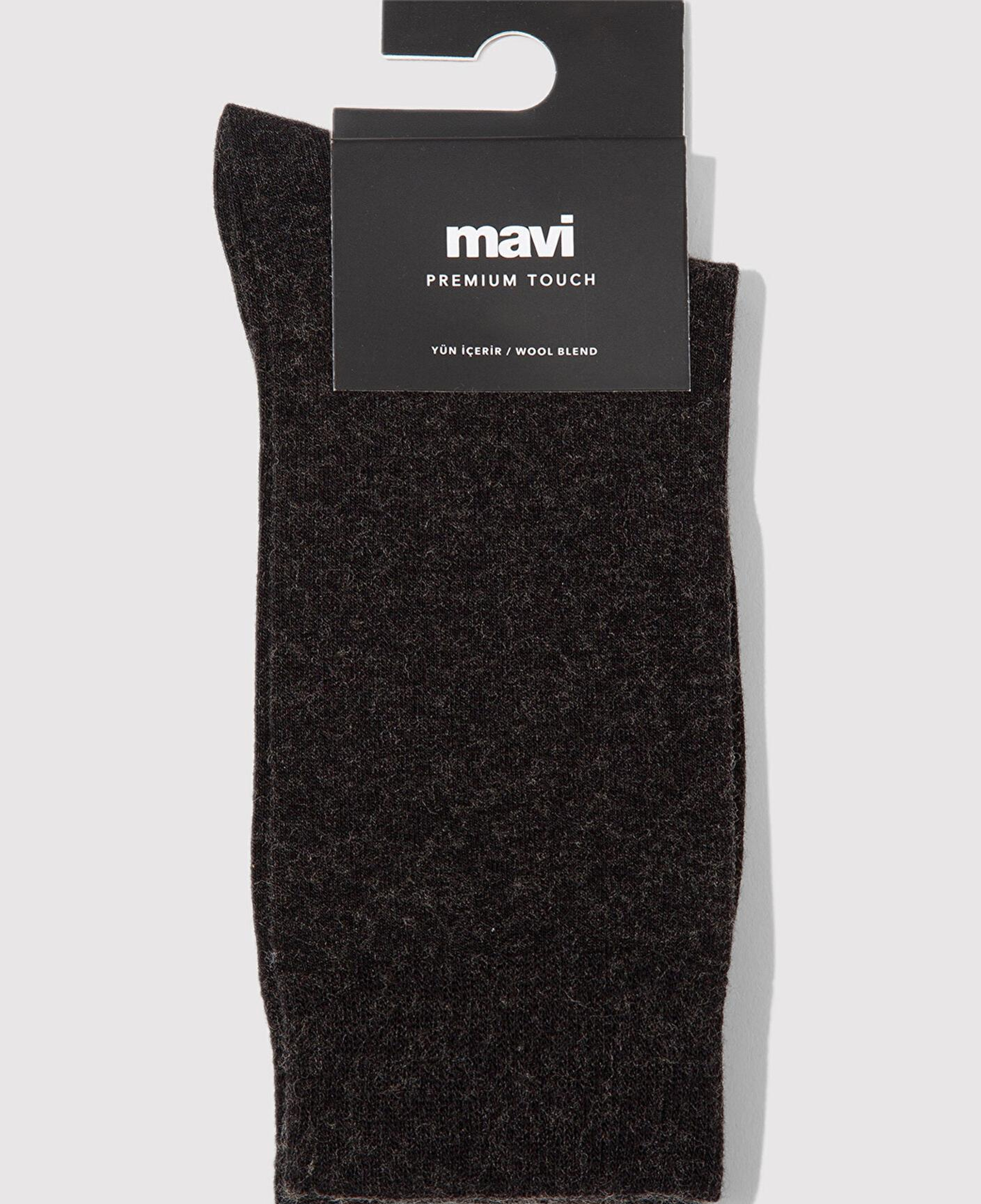 Mavi Yün Karışımlı Siyah Soket Çorap 0912199-900