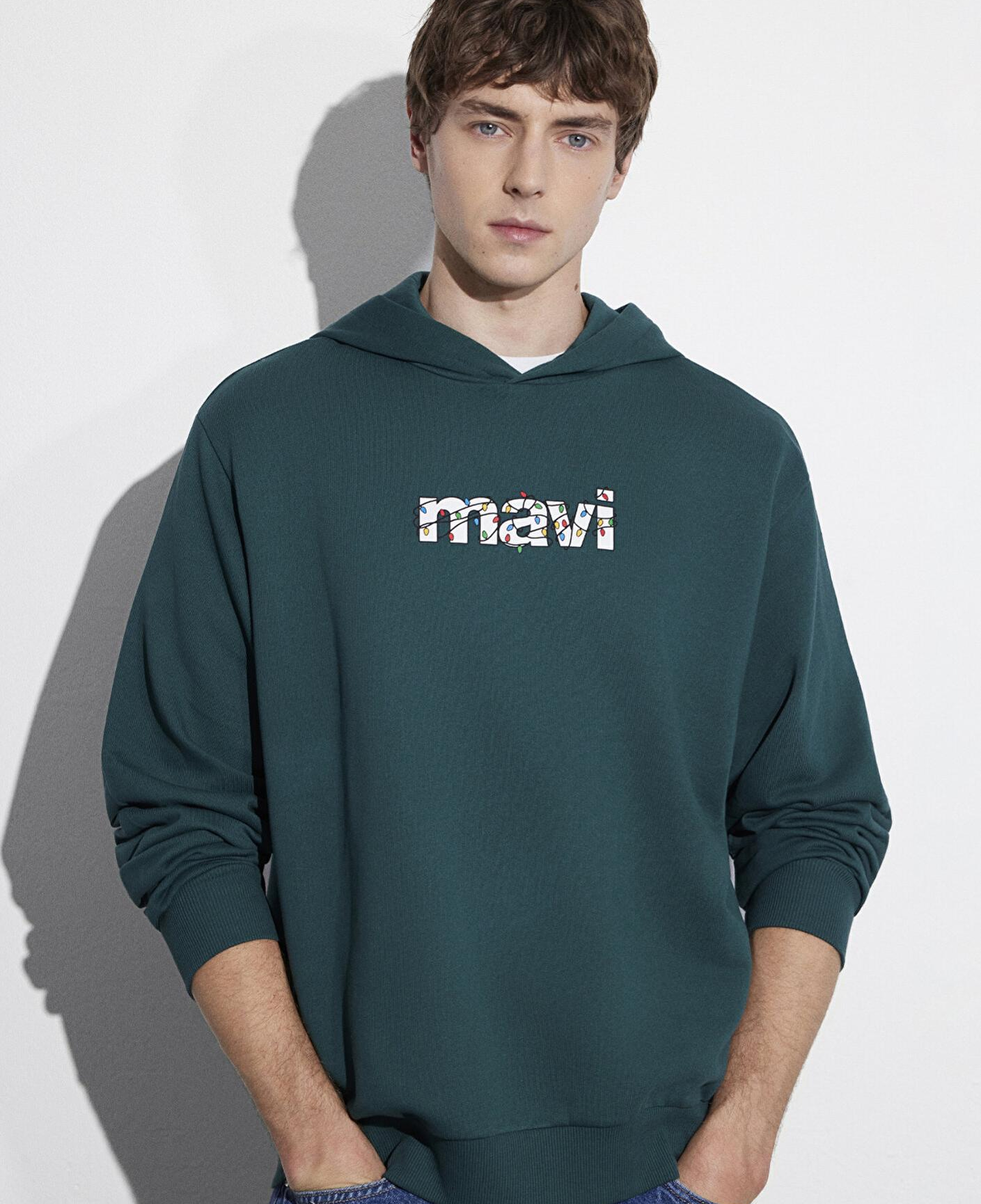 Mavi Yılbaşı Temalı Yeşil Sweatshirt 0S10554-71932