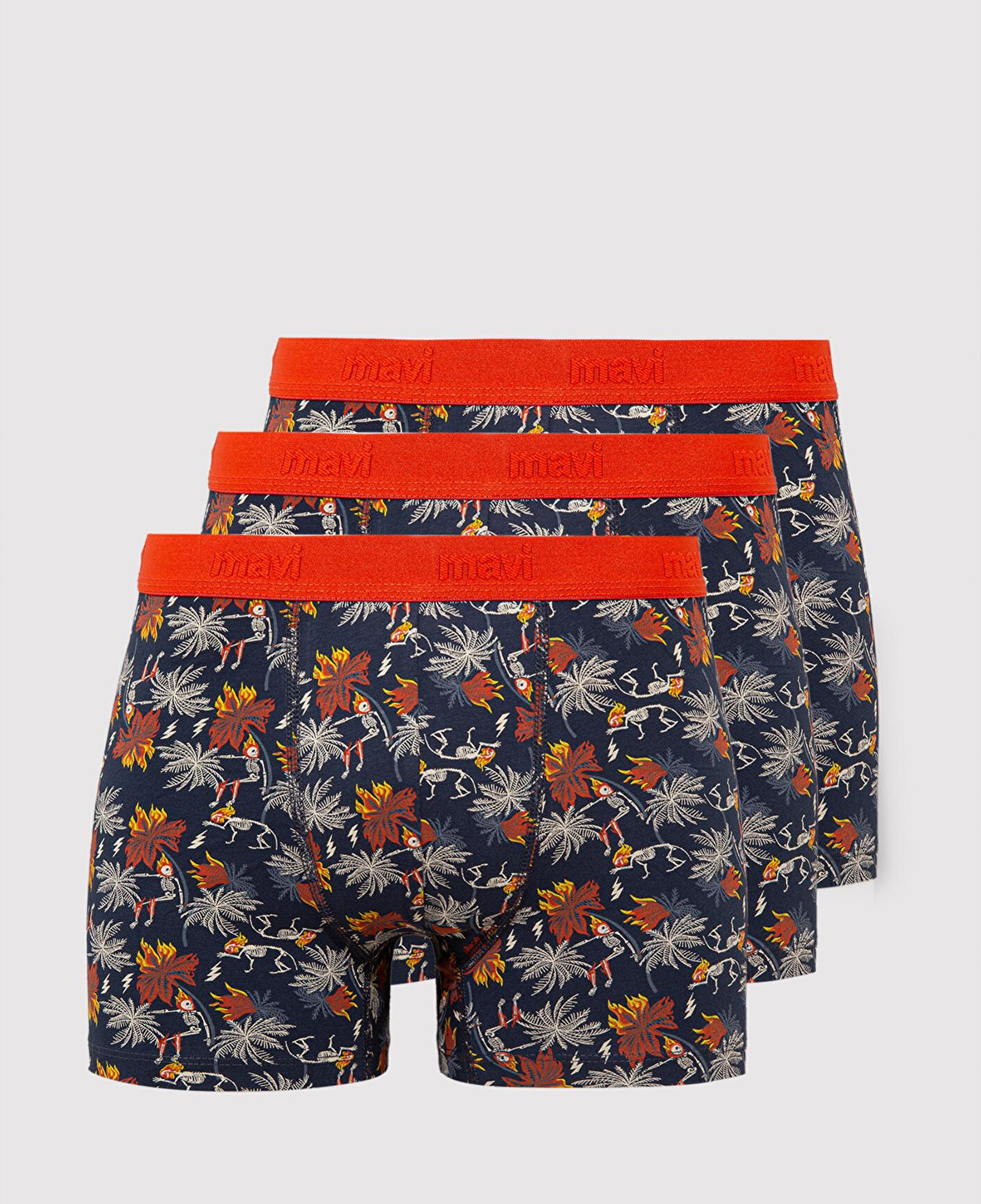 Mavi 3lü Baskılı Lacivert Boxer 0912241-85585