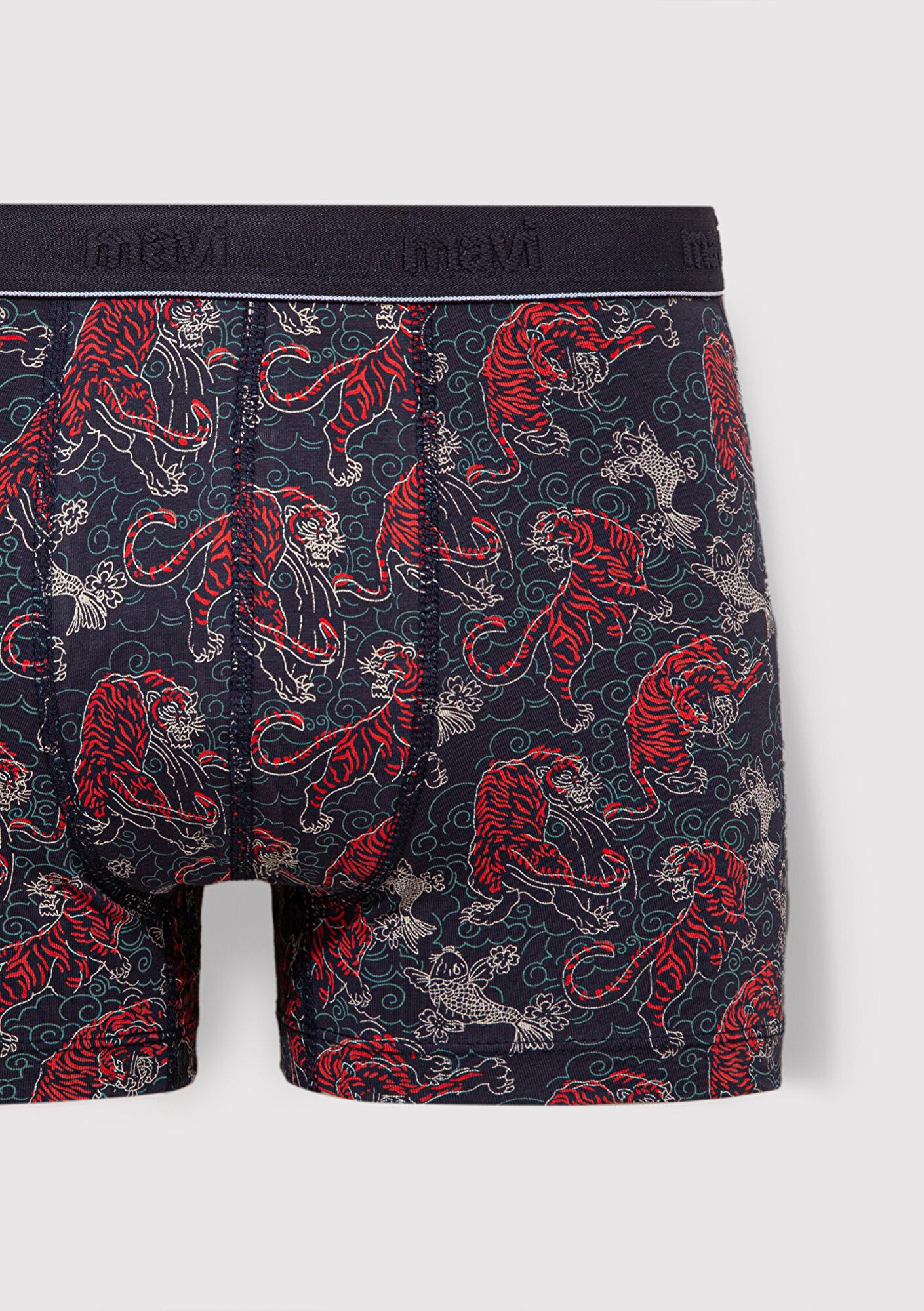 Mavi 3lü Kaplan Baskılı Lacivert Boxer 0912211-24413