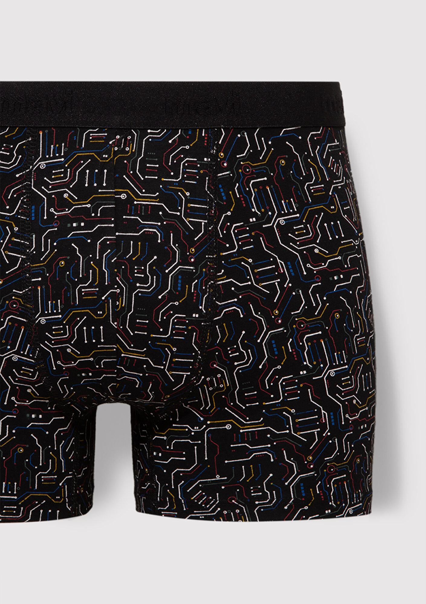 Mavi 3lü Baskılı Siyah Boxer 0912208-900