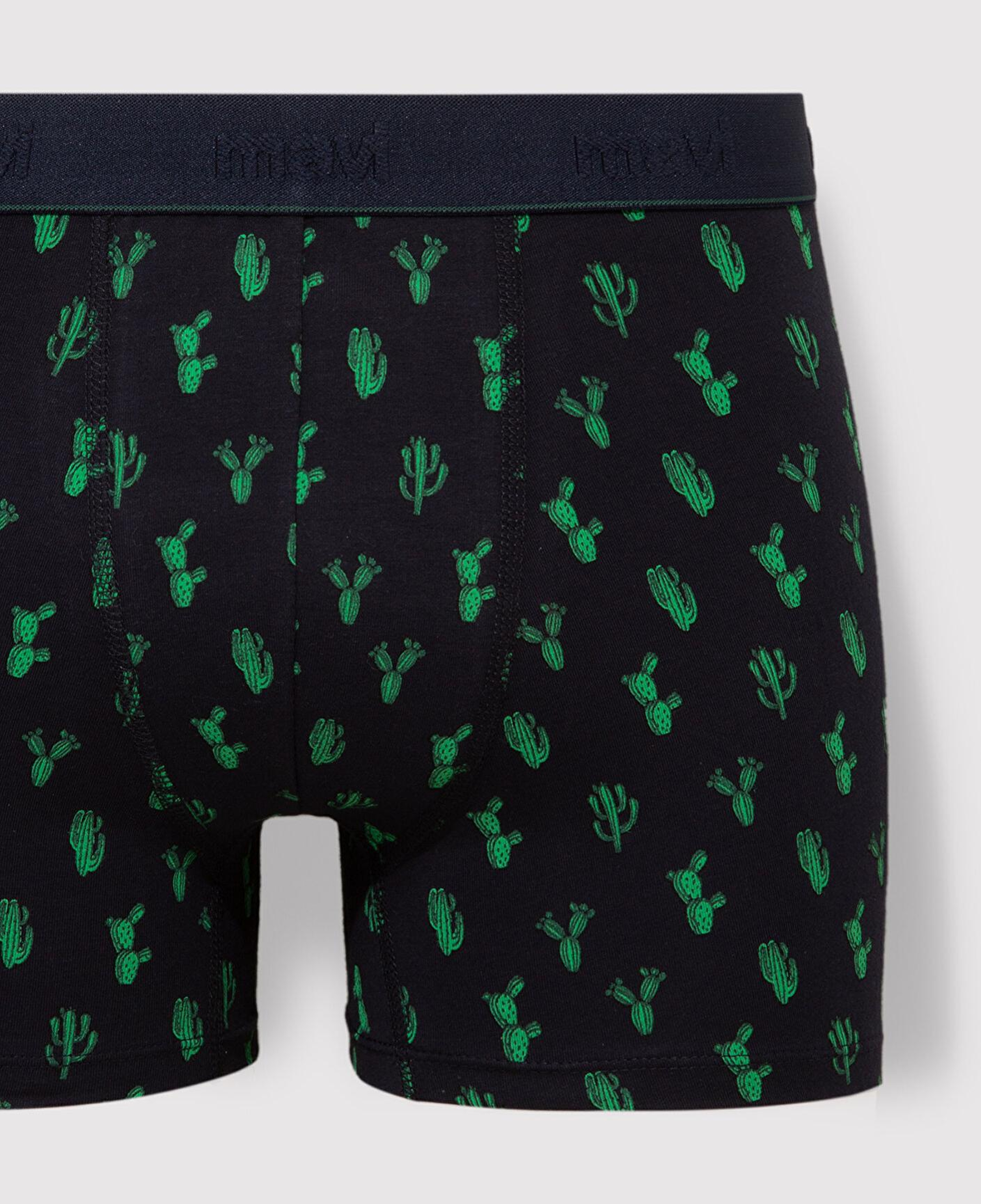 Mavi 3lü Kaktüs Baskılı Lacivert Boxer 0912197-32184