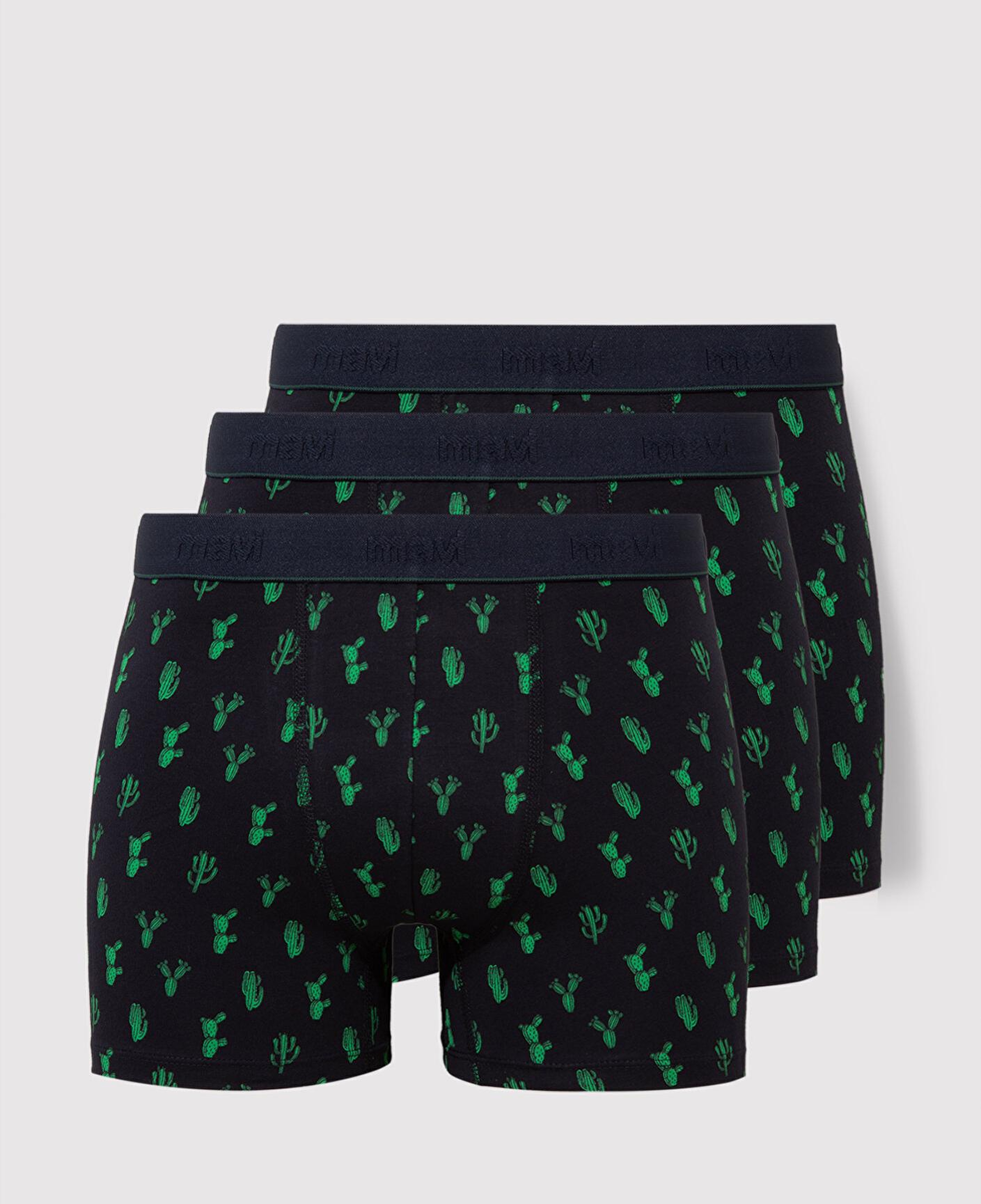 Mavi 3lü Kaktüs Baskılı Lacivert Boxer 0912197-32184