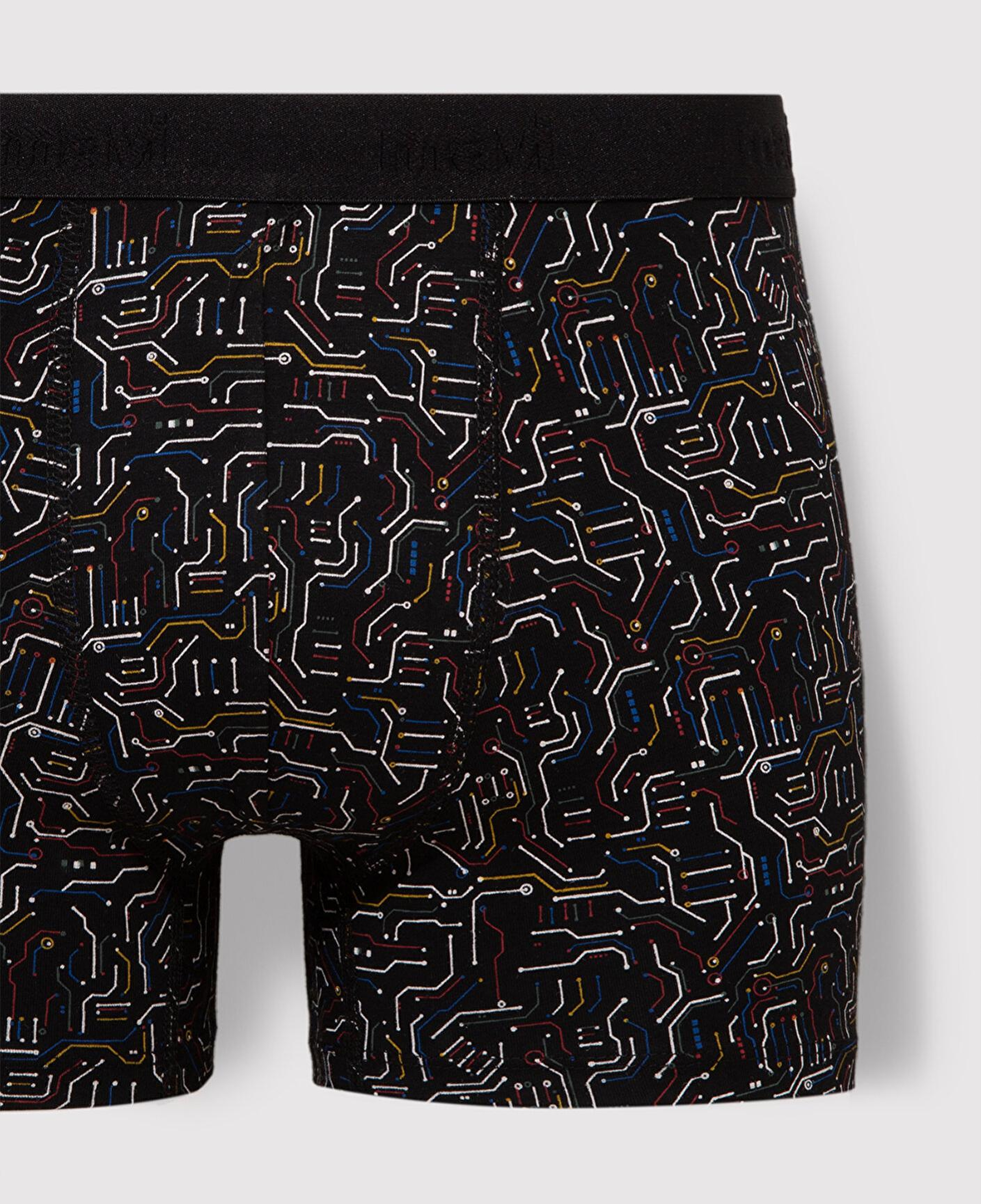 Mavi 3lü Baskılı Siyah Boxer 0912208-900