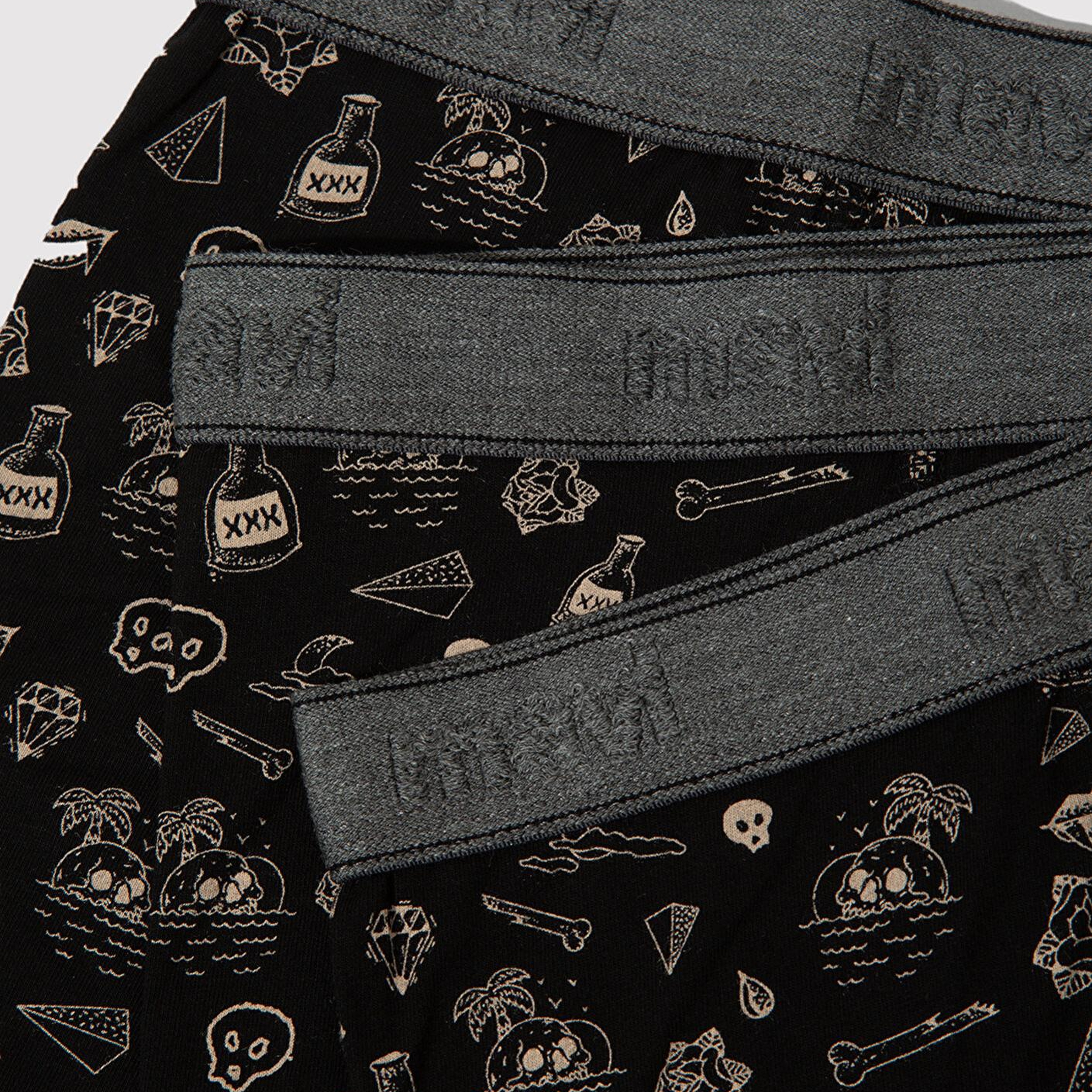 Mavi 3lü Baskılı Siyah Boxer 0912232-900