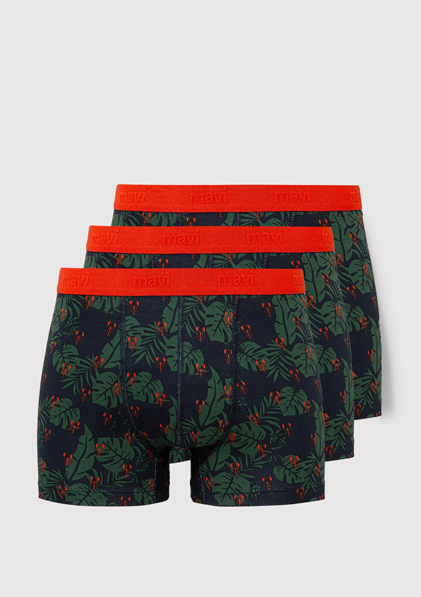 Mavi 3lü Akrep Baskılı Lacivert Boxer 0912237-33648