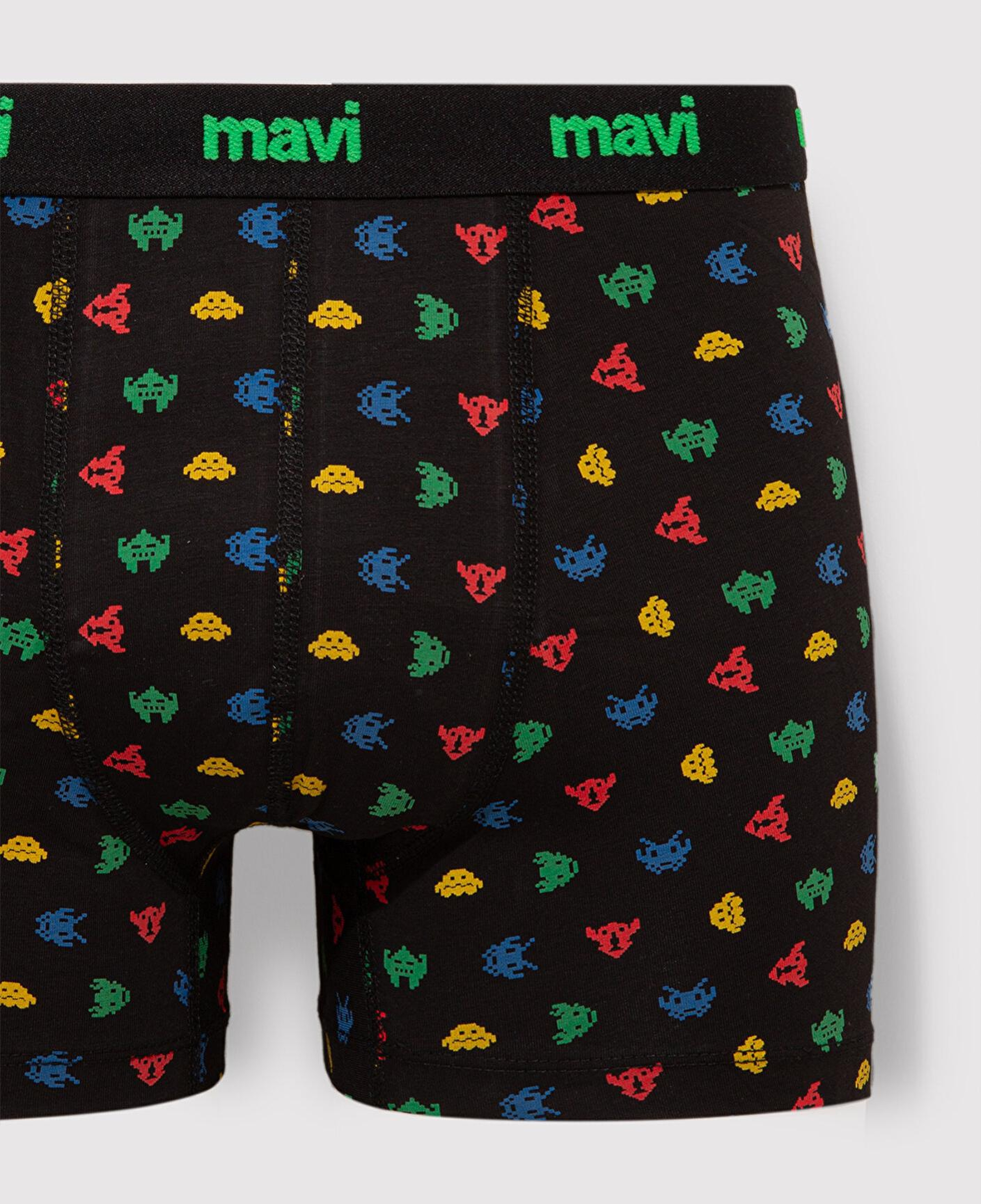 Mavi 3lü Baskılı Siyah Boxer 0912236-900