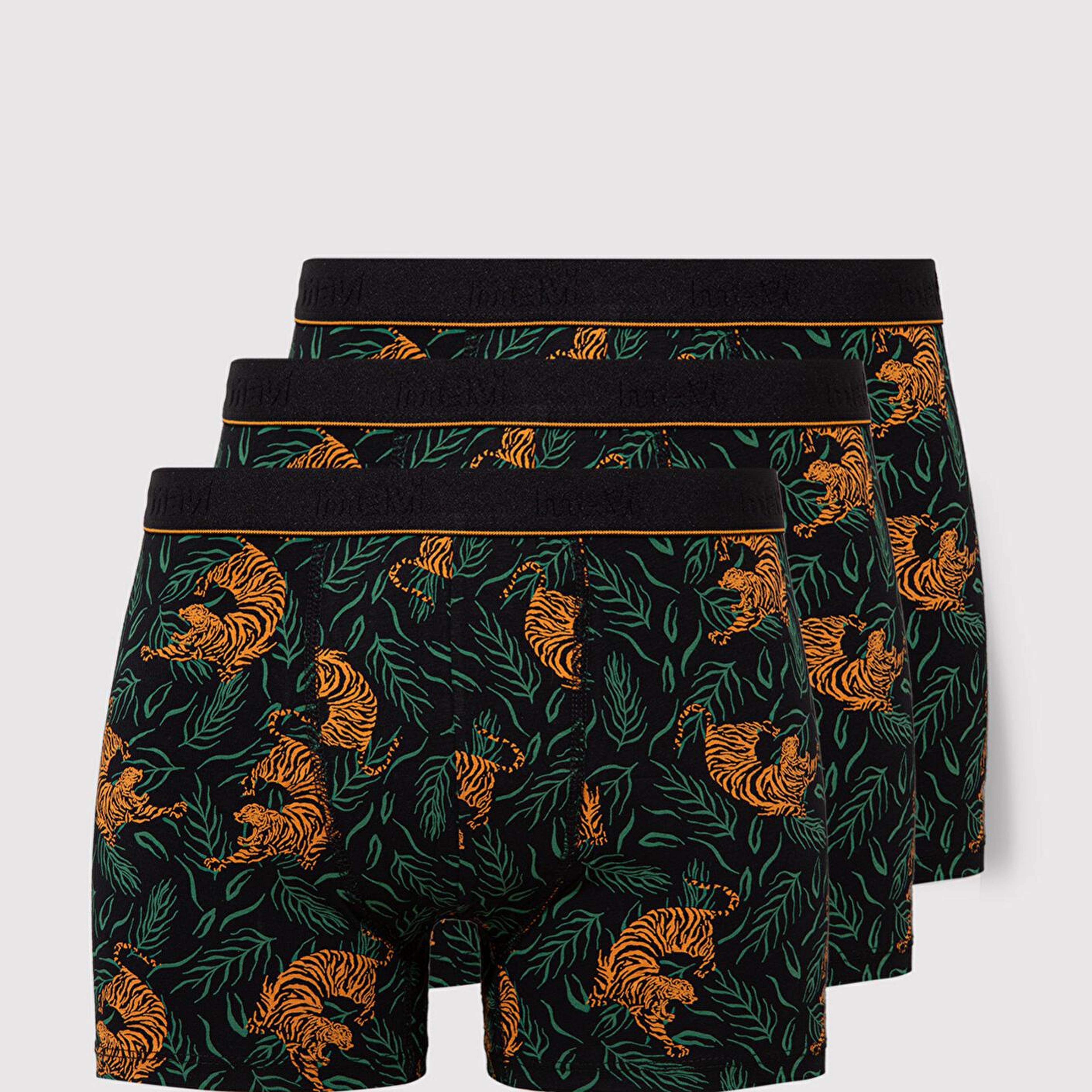 Mavi 3lü Kaplan Baskılı Siyah Boxer 0912203-900