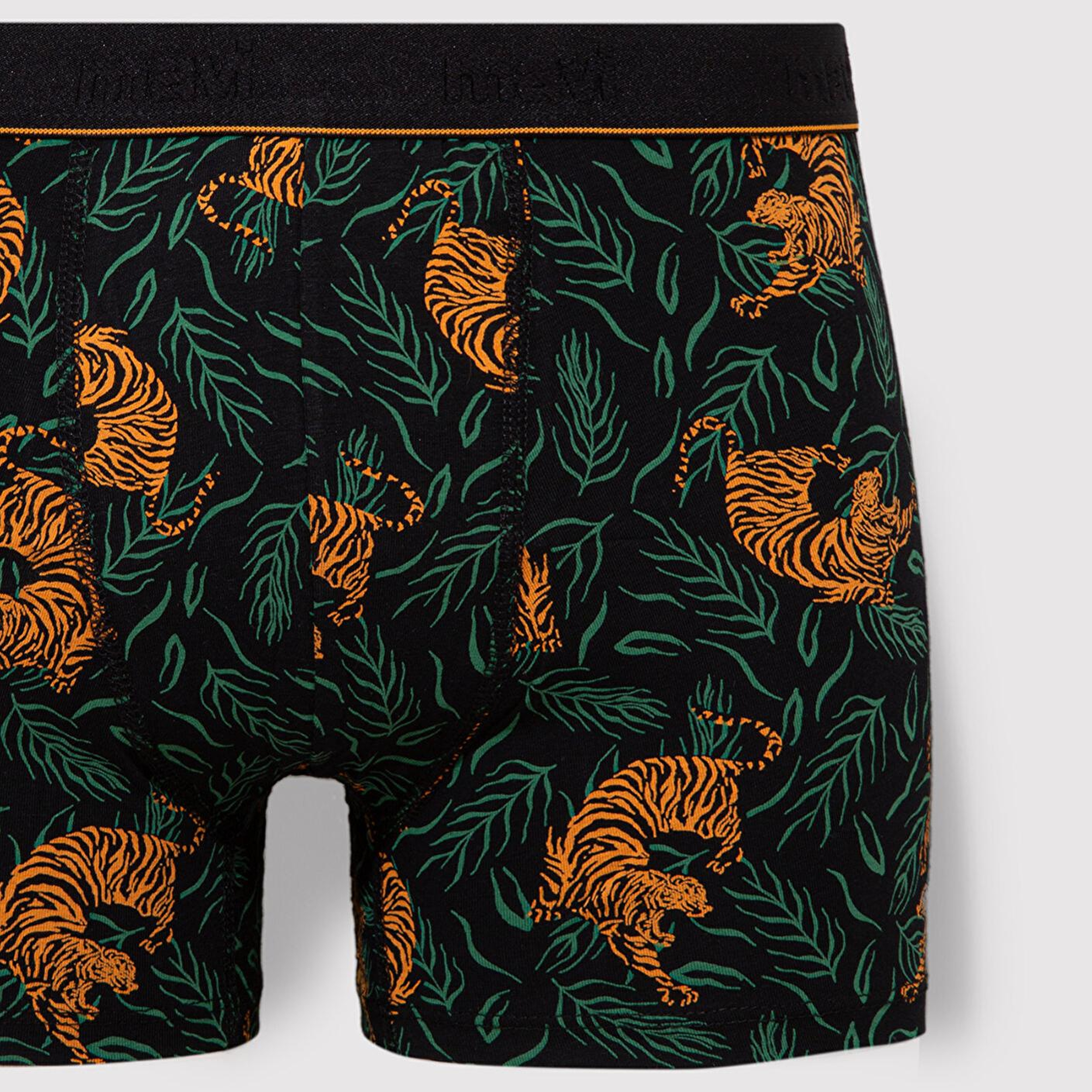 Mavi 3lü Kaplan Baskılı Siyah Boxer 0912203-900