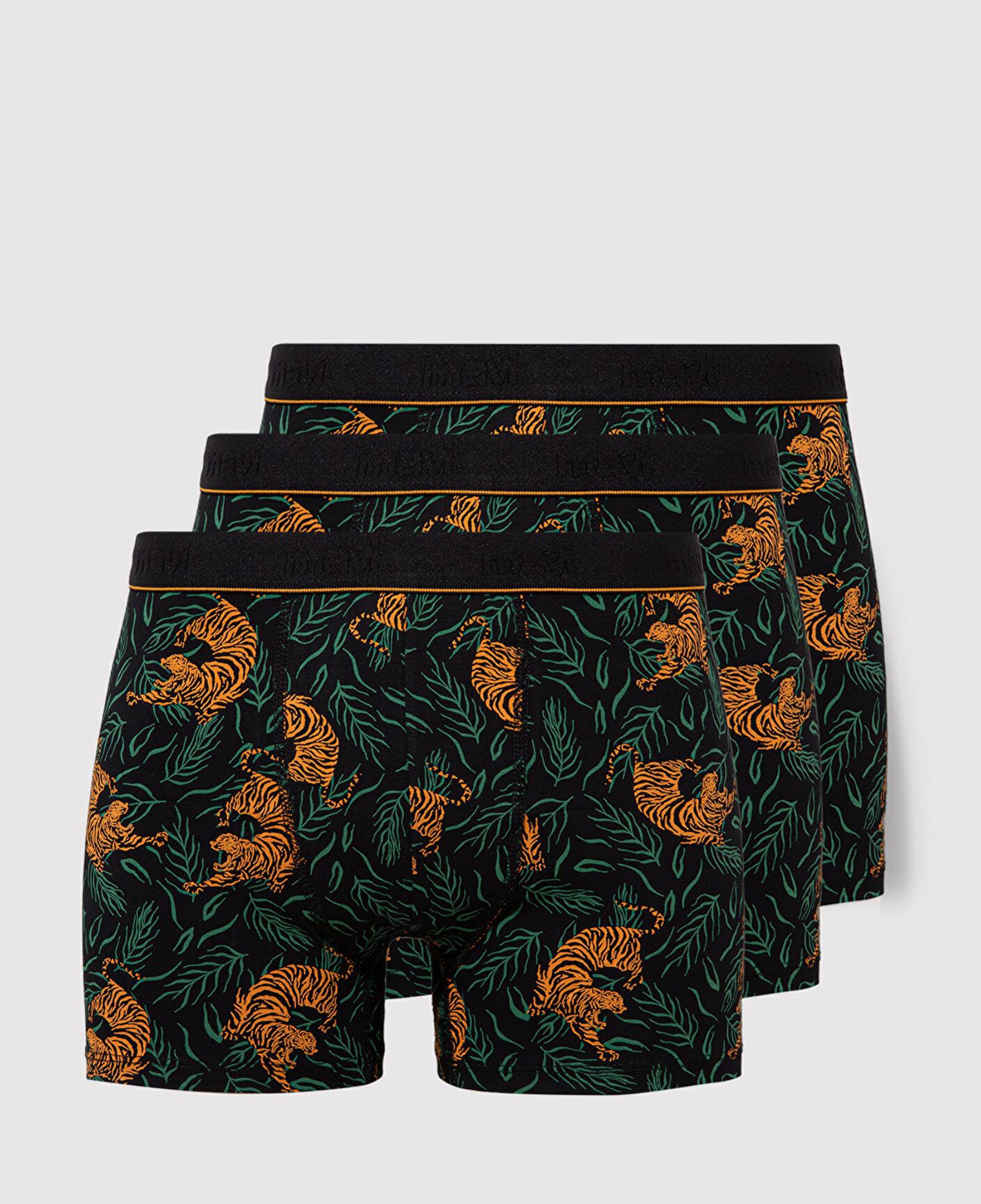 Mavi 3lü Kaplan Baskılı Siyah Boxer 0912203-900