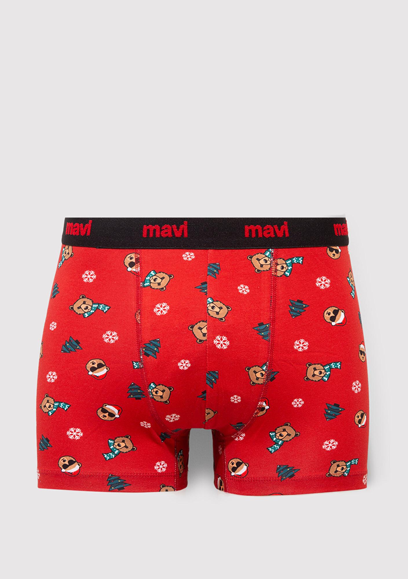 Mavi Yılbaşı Temalı Baskılı Boxer 0912135-32421